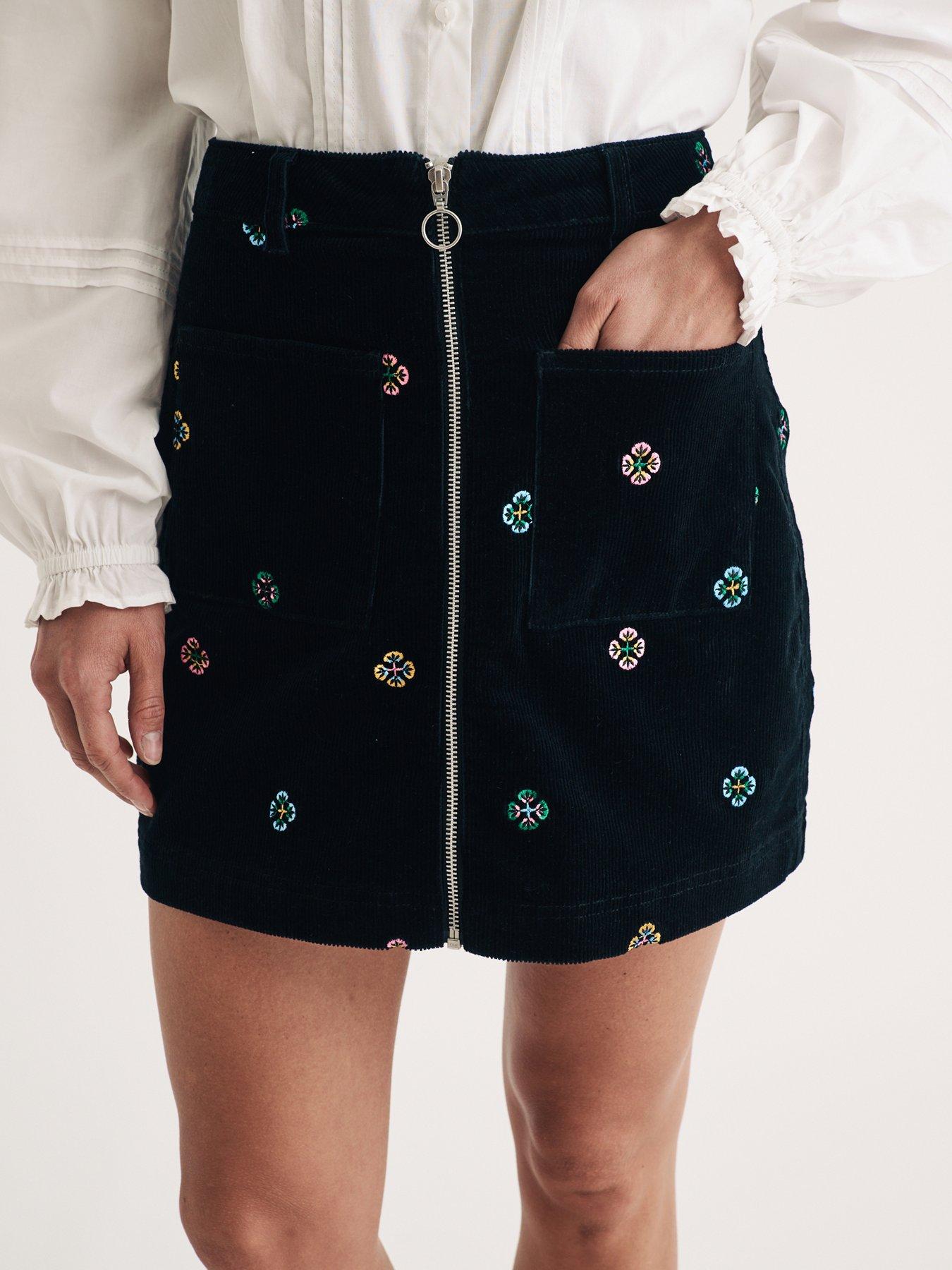 nobodys-child-embroidered-cord-mini-skirt-black