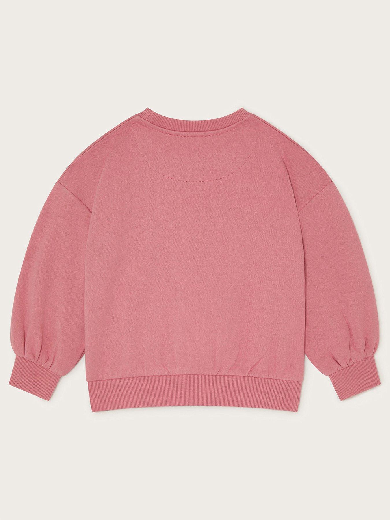 Image 2 of 3 of Monsoon Girls Glow In The Dark Oversized Sweat Top - Pink