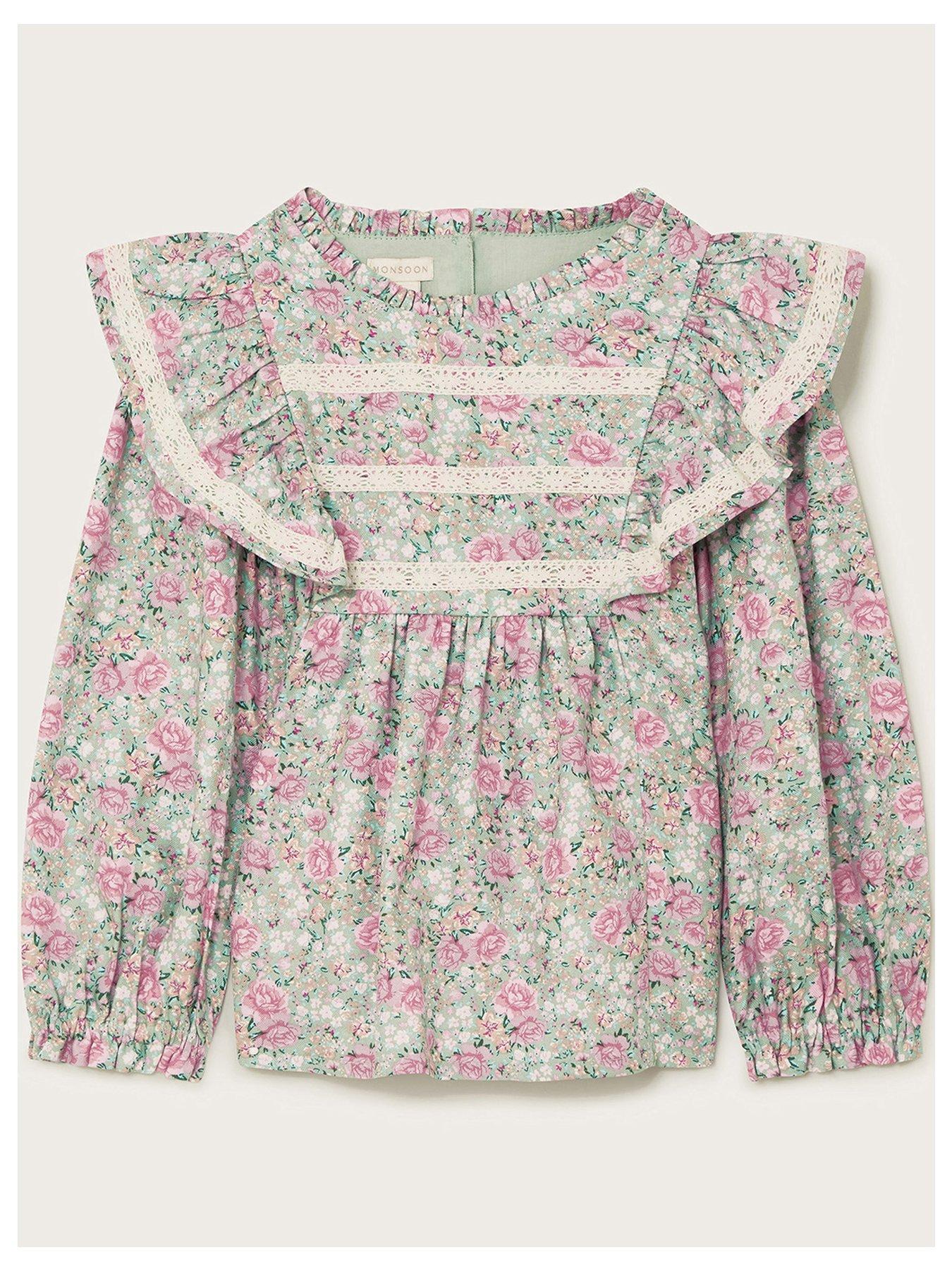 monsoon-girls-floral-ditsy-woven-blouse-greenfront