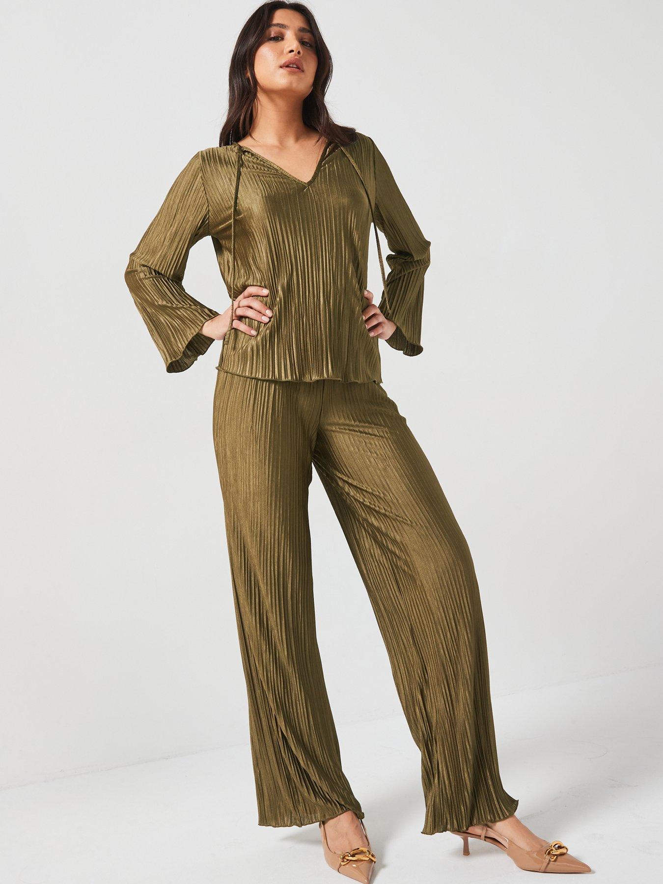 v-by-very-plisse-trouser-co-ord-greendetail