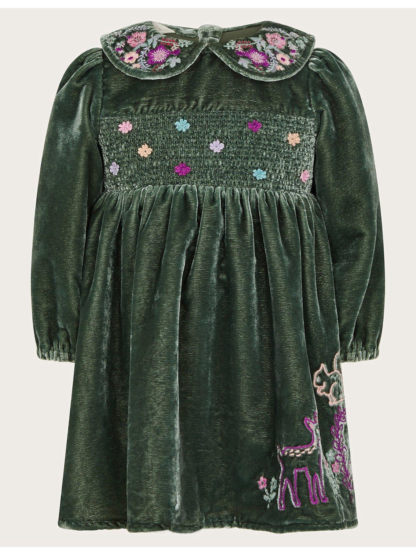 monsoon-baby-girls-velour-woodland-dress-green