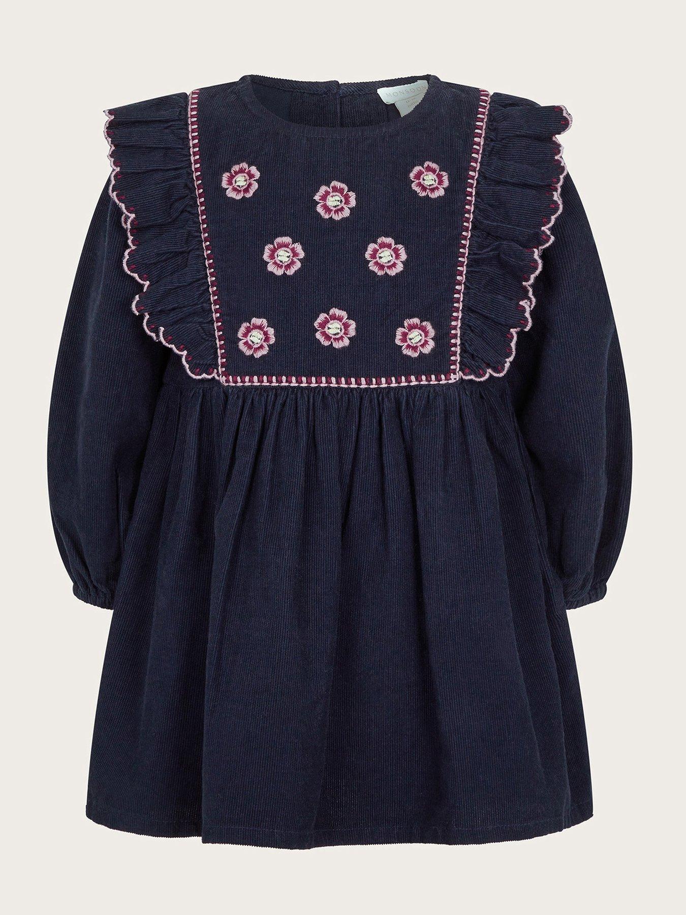 monsoon-baby-girls-corduroy-floral-embroidered-dress-navy