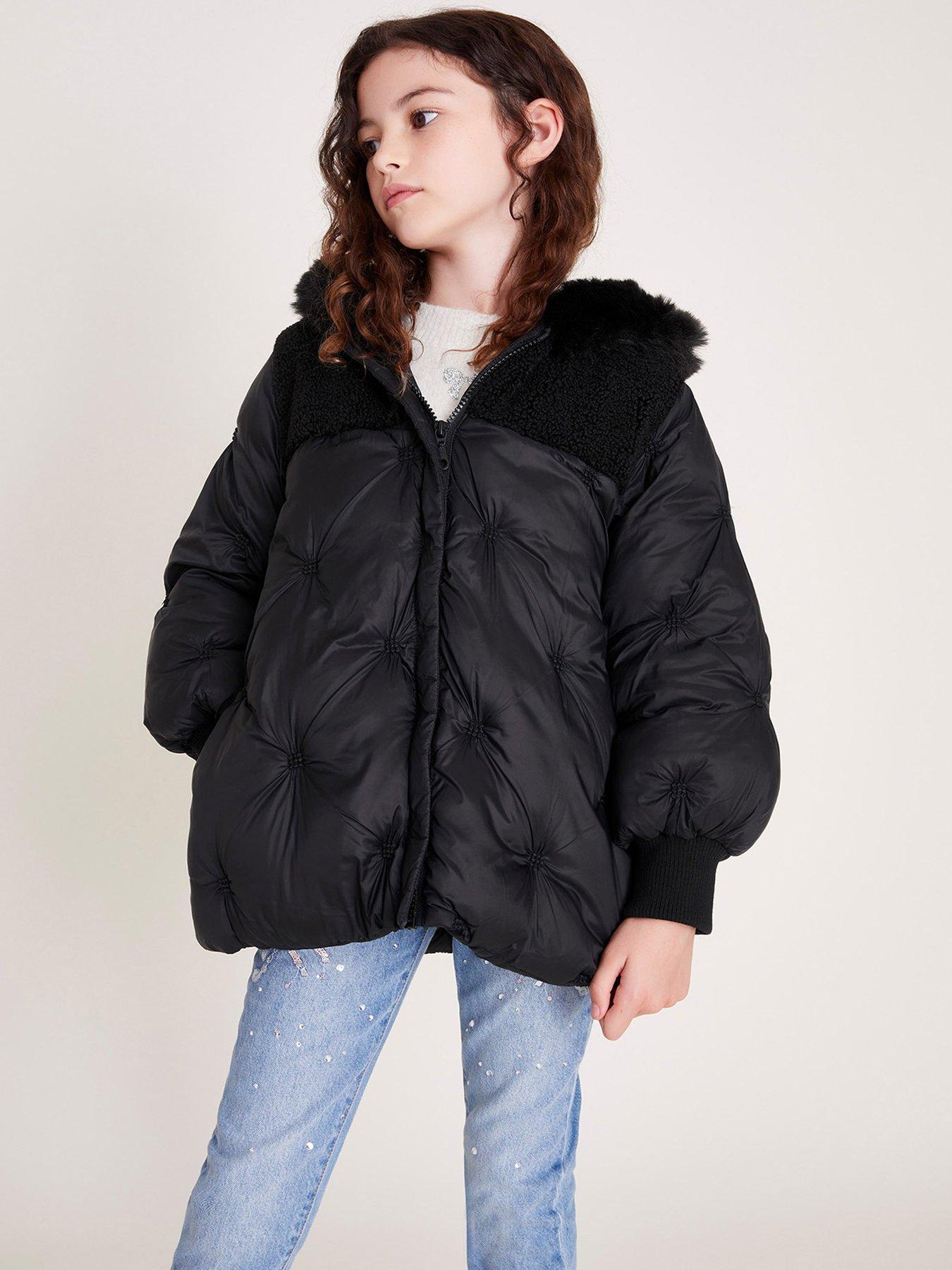 monsoon-girls-chester-quilted-fleece-coat-blackstillFront