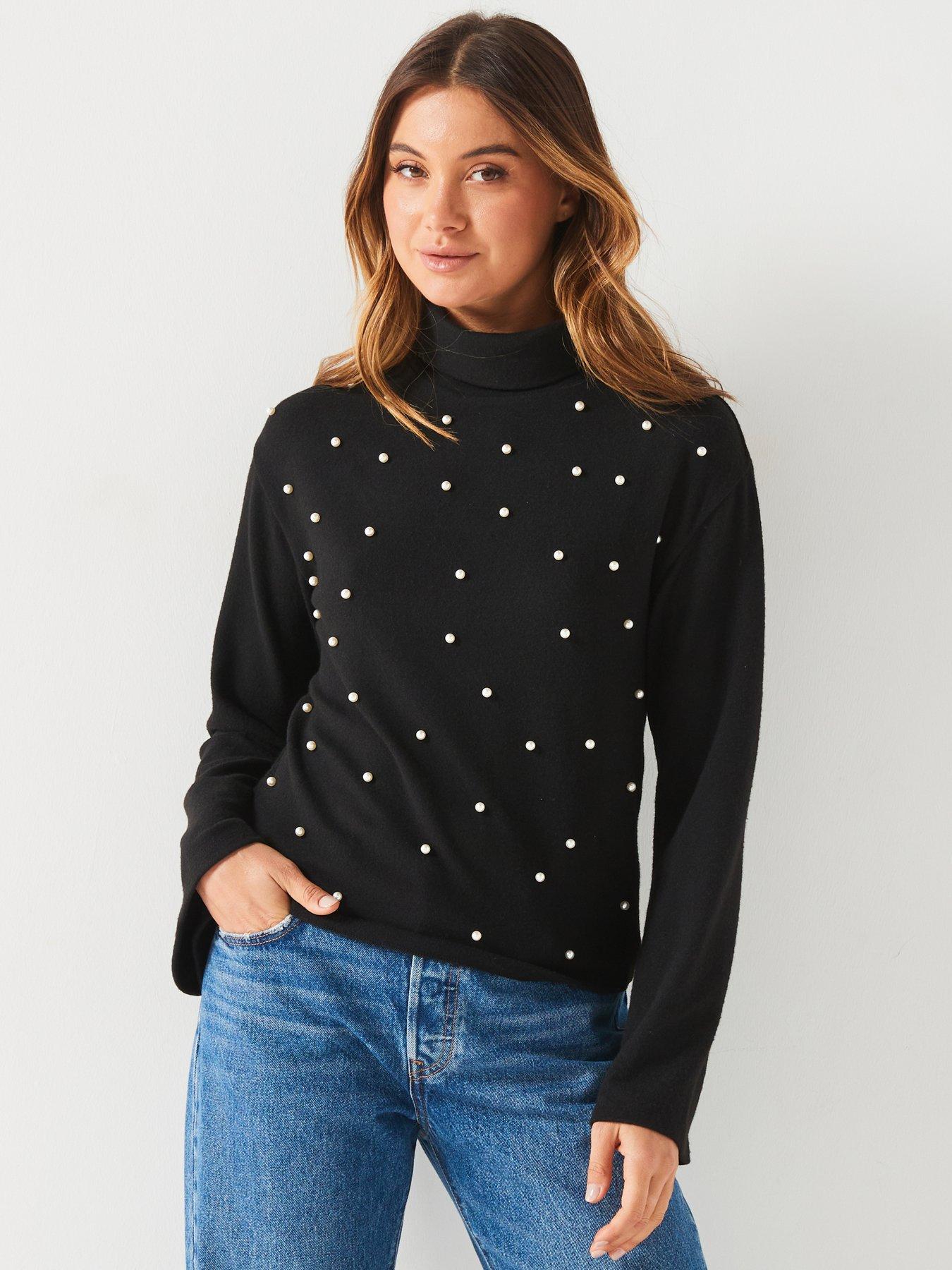 v-by-very-pearl-snit-top-black