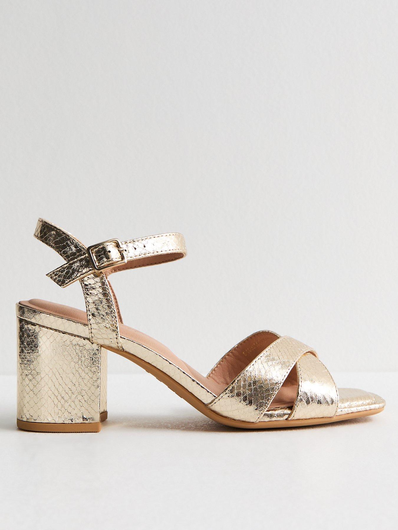 new-look-wide-fit-snake-effect-block-heel-sandals-gold