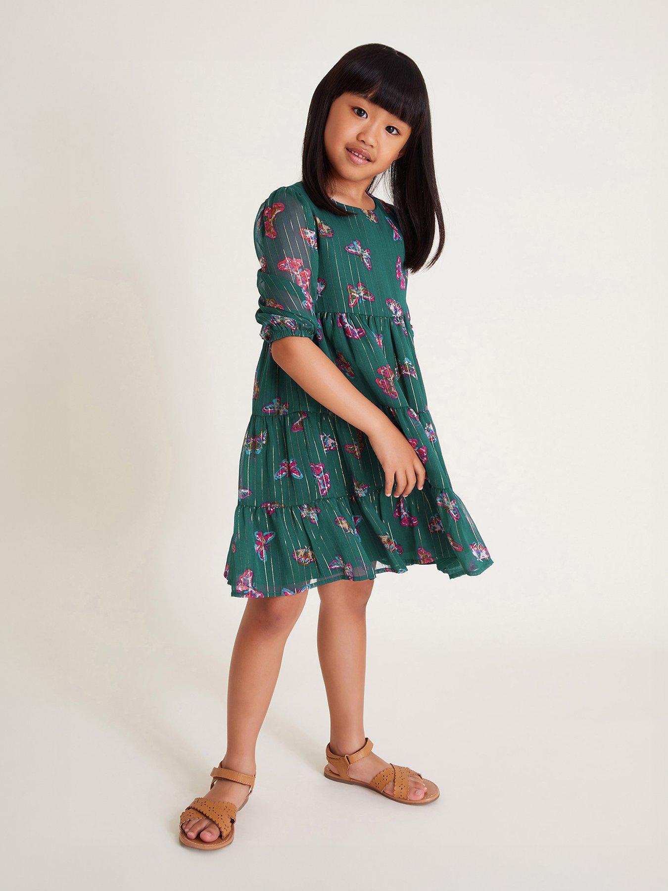 monsoon-girls-metallic-stripe-butterfly-tiered-dress-greenfront