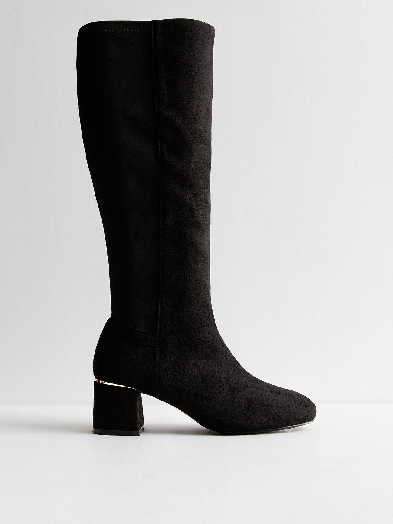 new-look-wide-fit-gold-trim-knee-high-boots-black