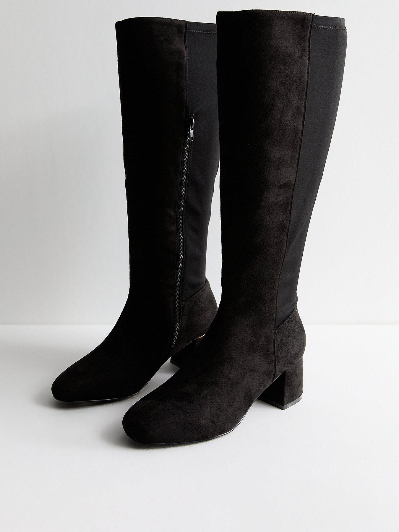 new-look-wide-fit-gold-trim-knee-high-boots-blackstillFront