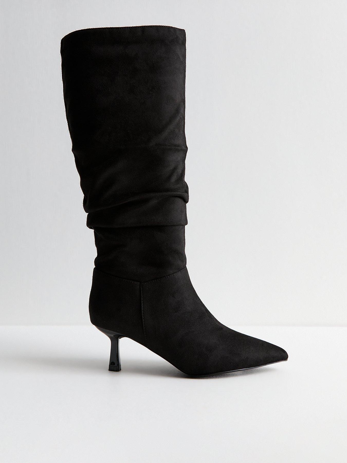 new-look-wide-fit-ruched-suedette-knee-high-boots-black