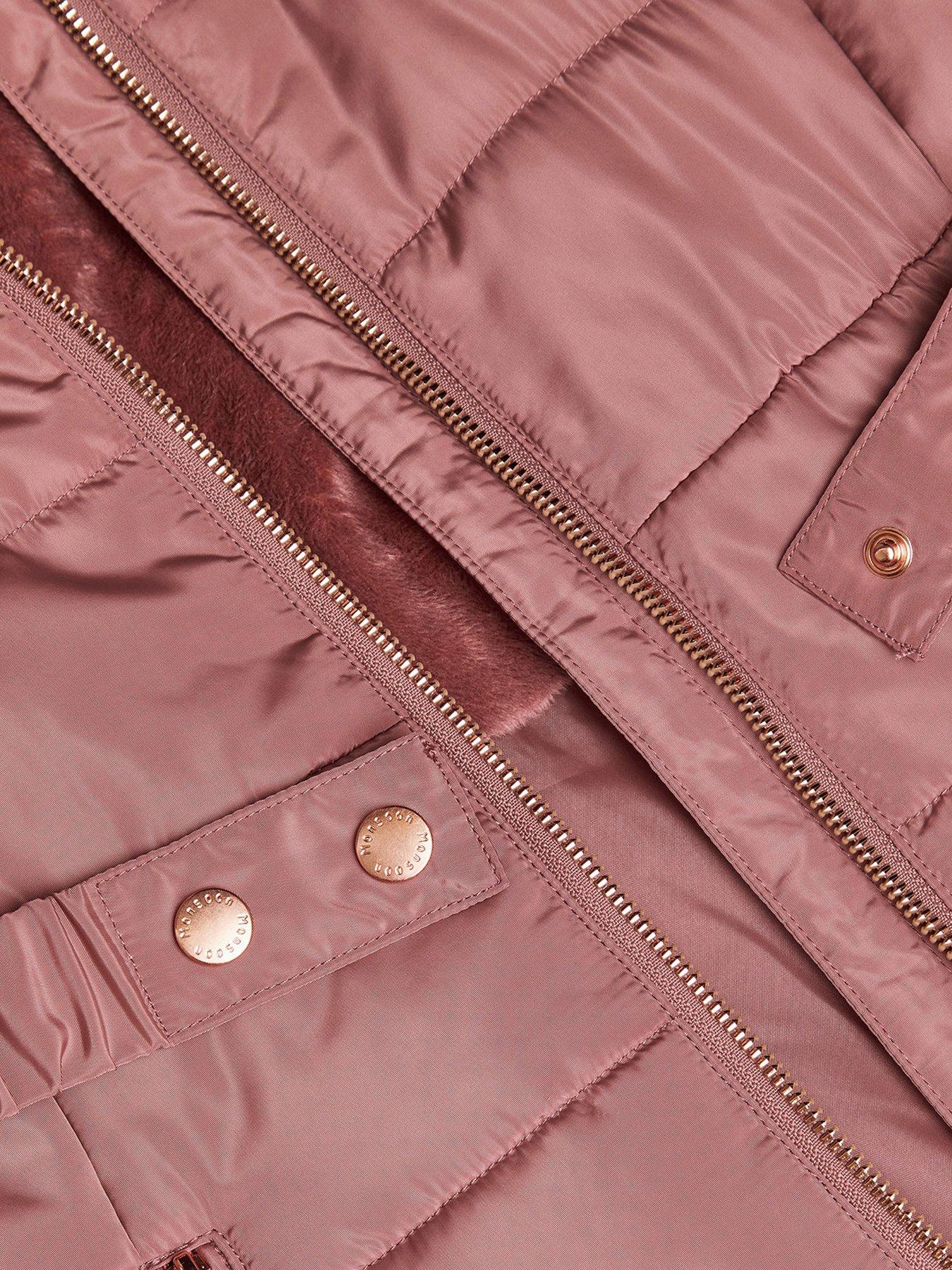 Image 3 of 3 of Monsoon Girls Aline Longline Padded Coat - Pink
