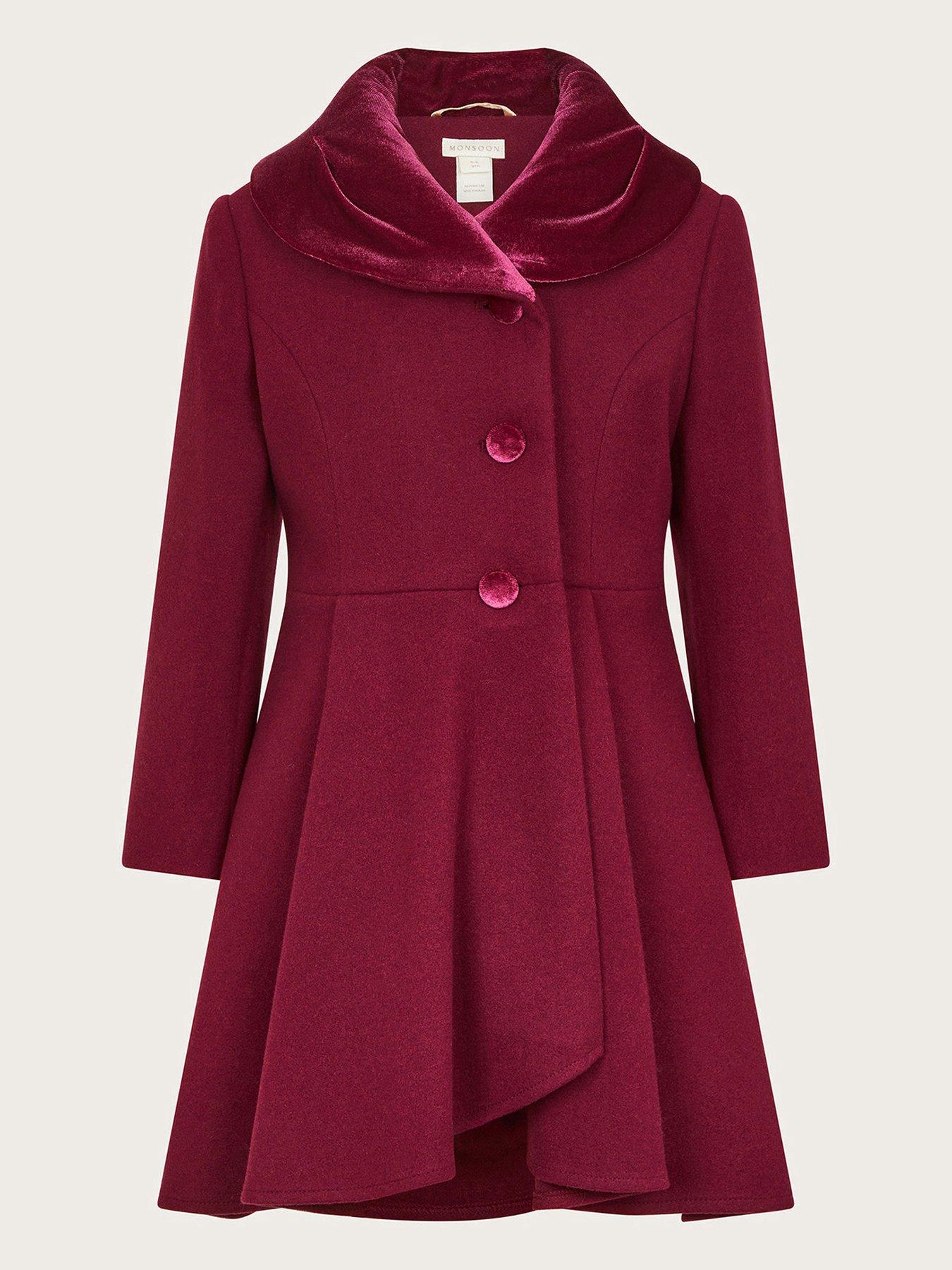 monsoon-girls-velvet-shawl-collar-coat-burgundy