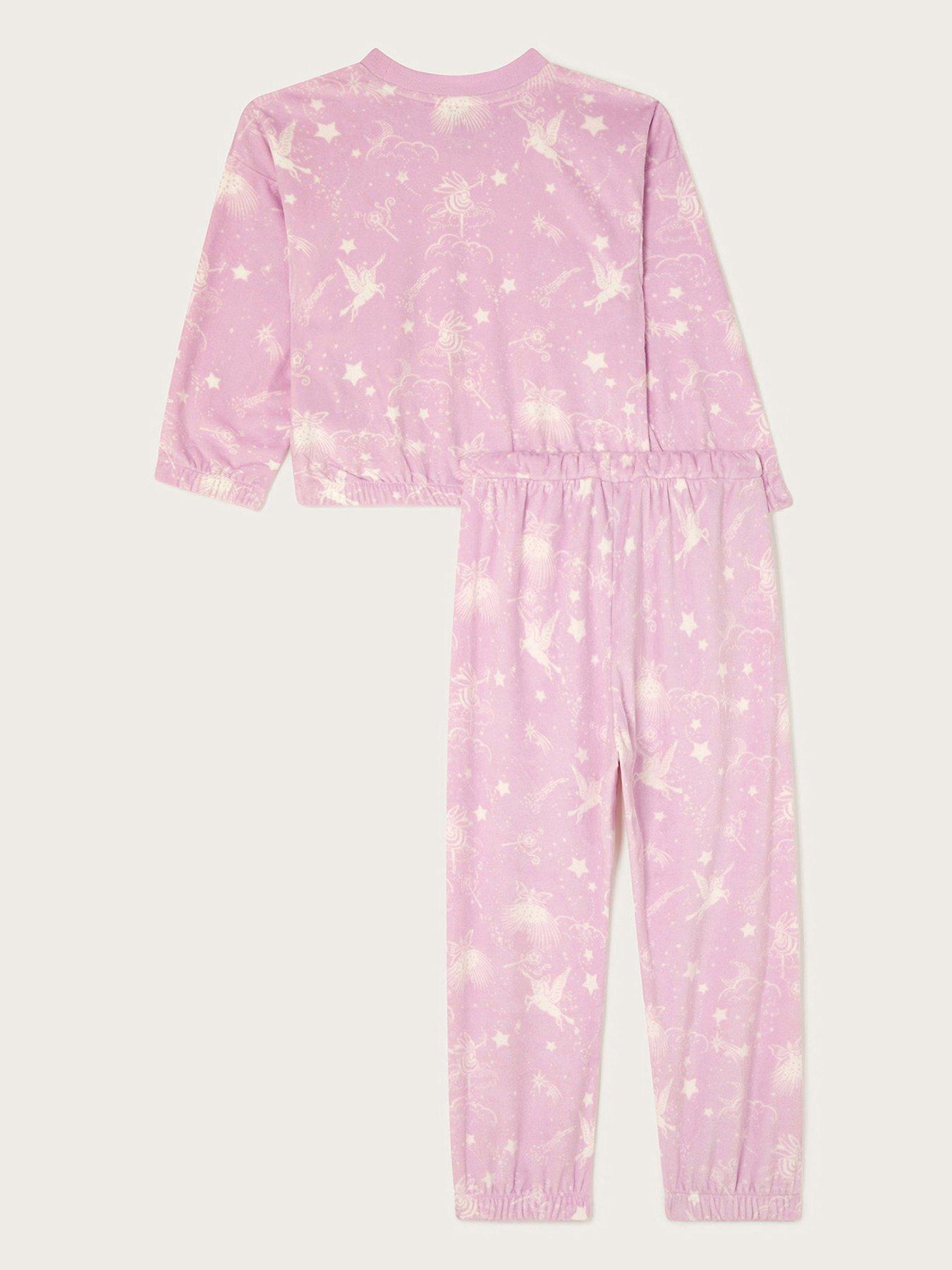 monsoon-girls-velour-fairy-print-long-sleeve-pyjamas-set-pinkback