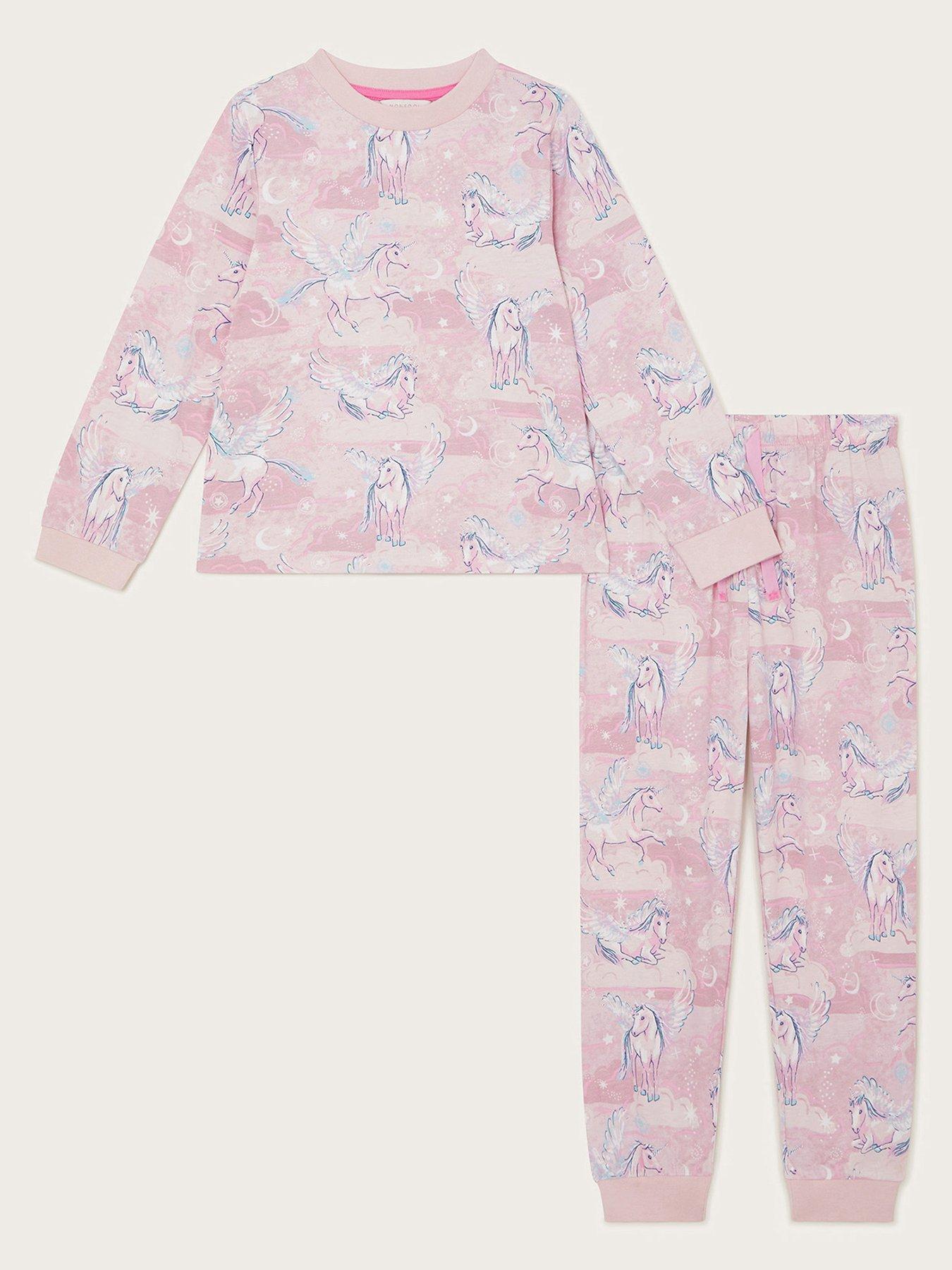 monsoon-girls-unicorn-print-long-sleeve-pyjama-set-pink