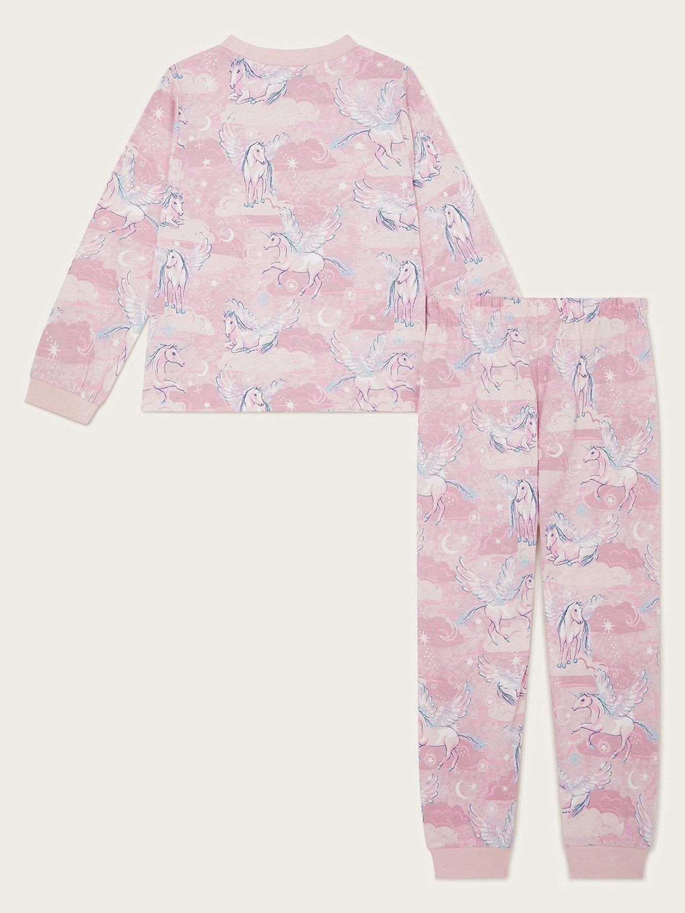 monsoon-girls-unicorn-print-long-sleeve-pyjama-set-pinkback