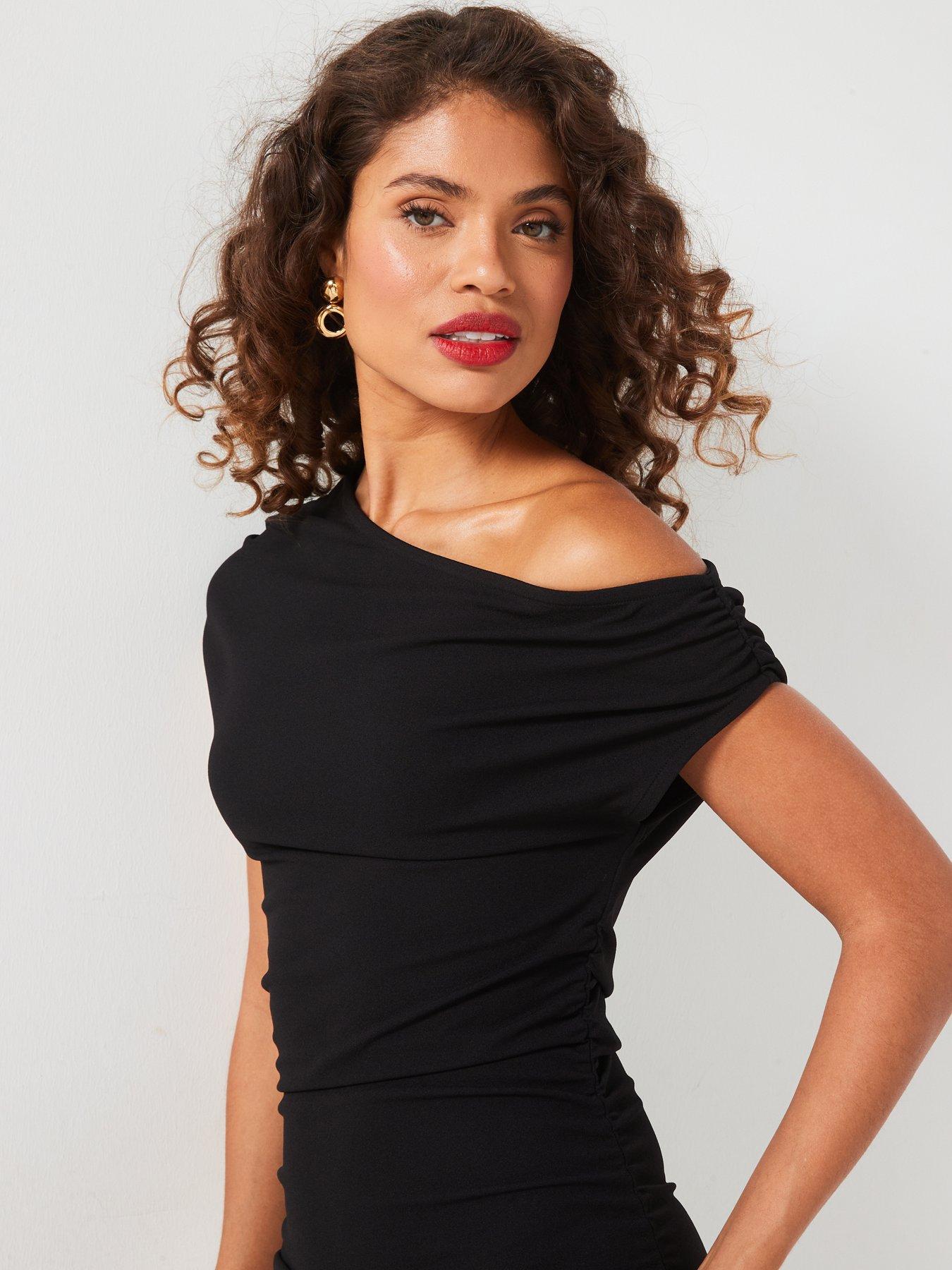 v-by-very-off-shoulder-ruched-dress-blackdetail