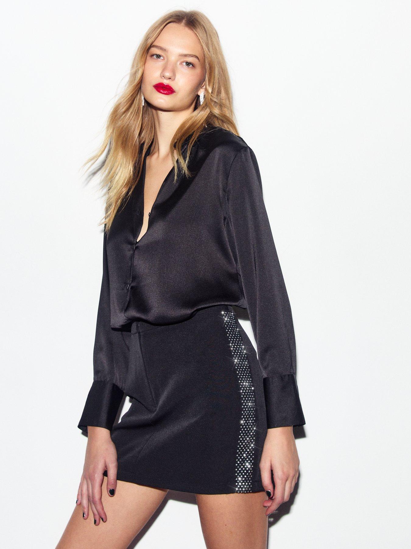 new-look-long-cuff-satin-shirt-black