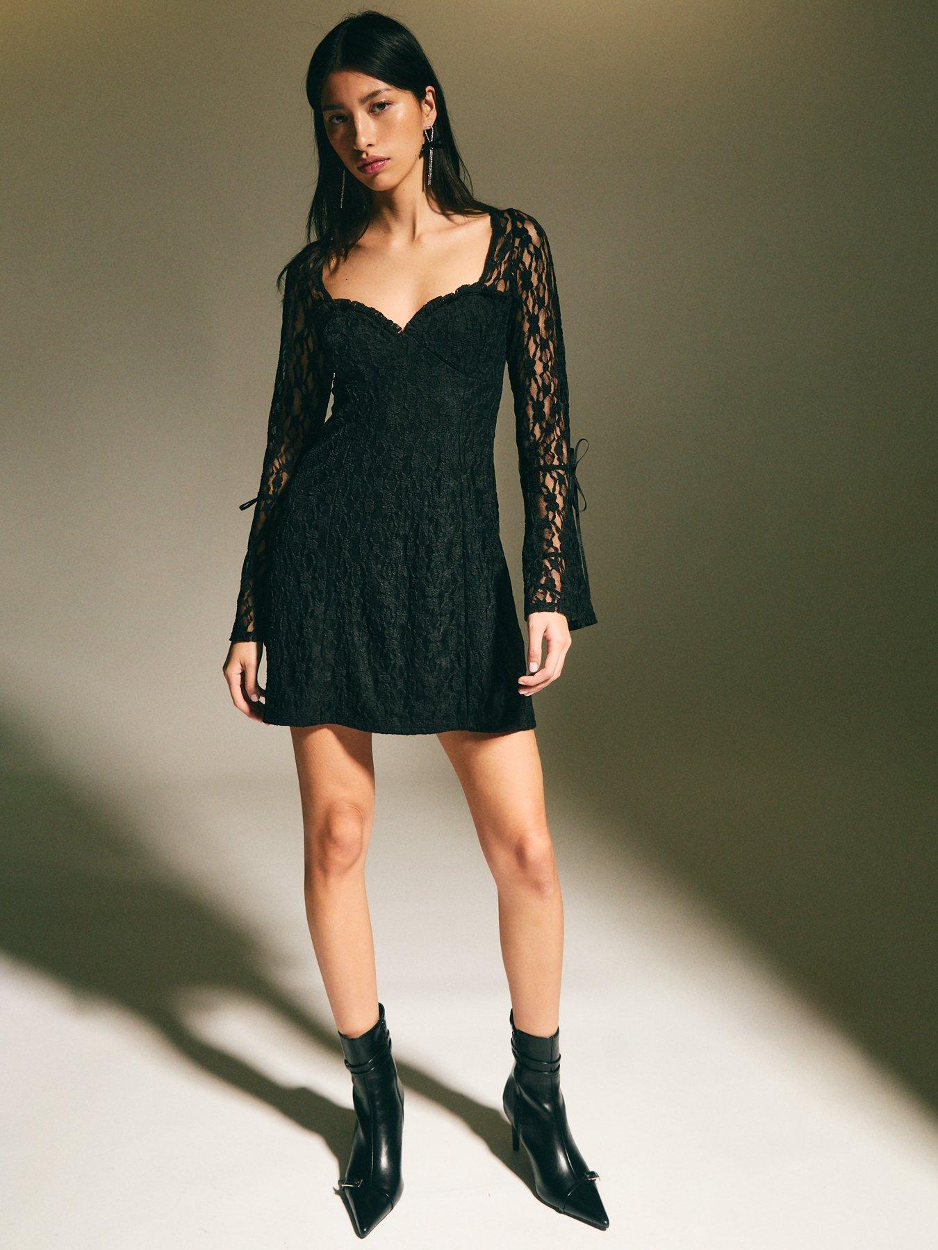 new-look-lace-long-sleeve-mini-dress-black