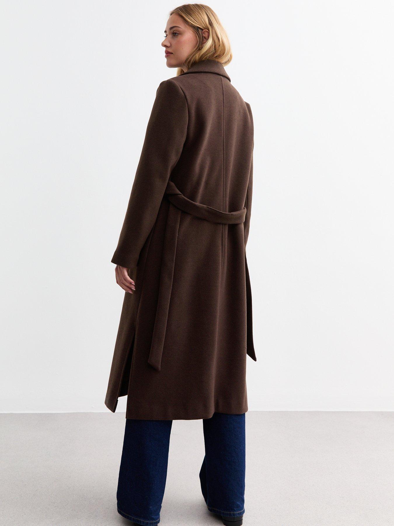 new-look-dark-brown-tailored-unlined-longline-belted-coatstillFront