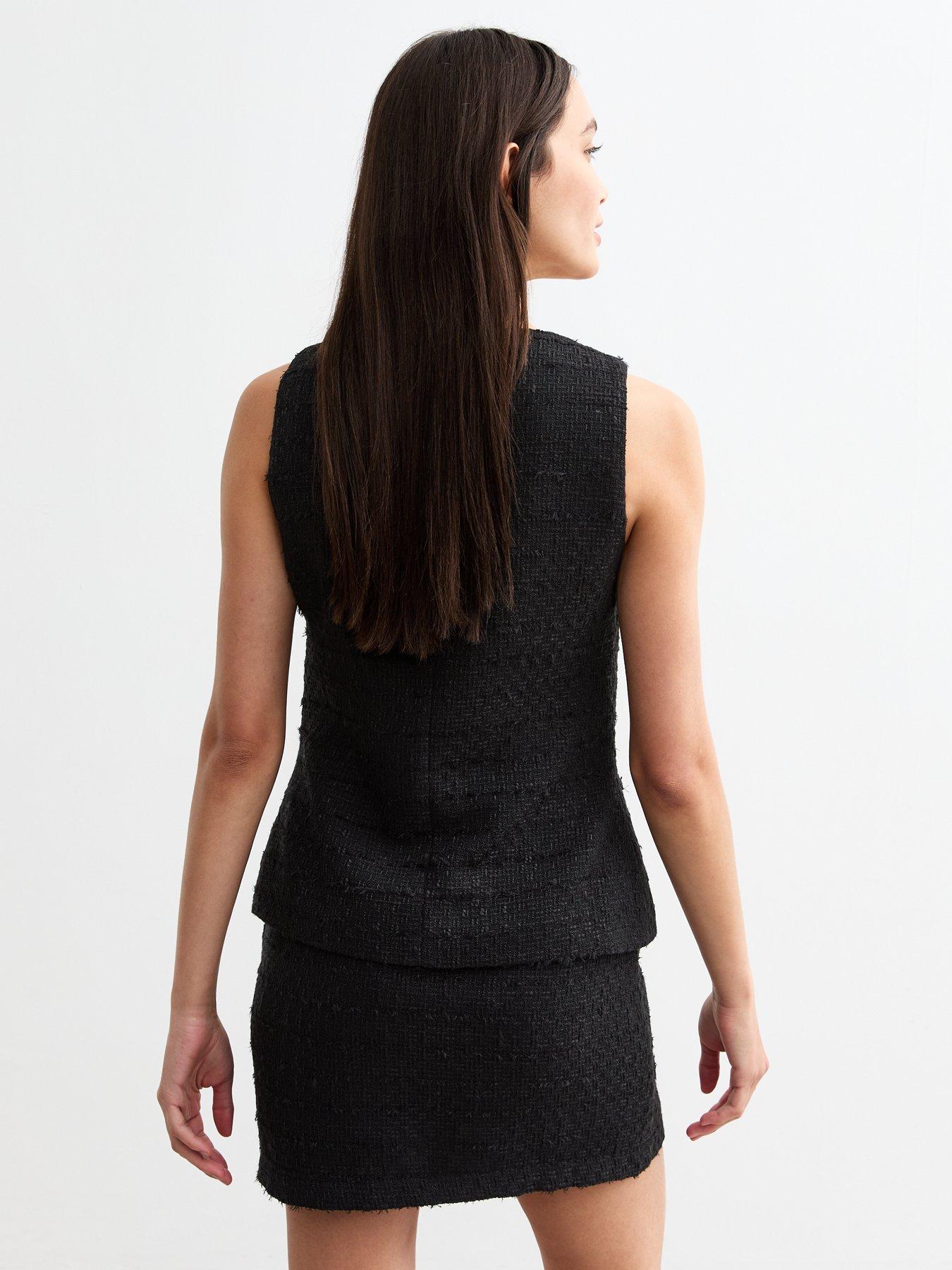 new-look-square-neck-boucle-waistcoat-blackstillFront