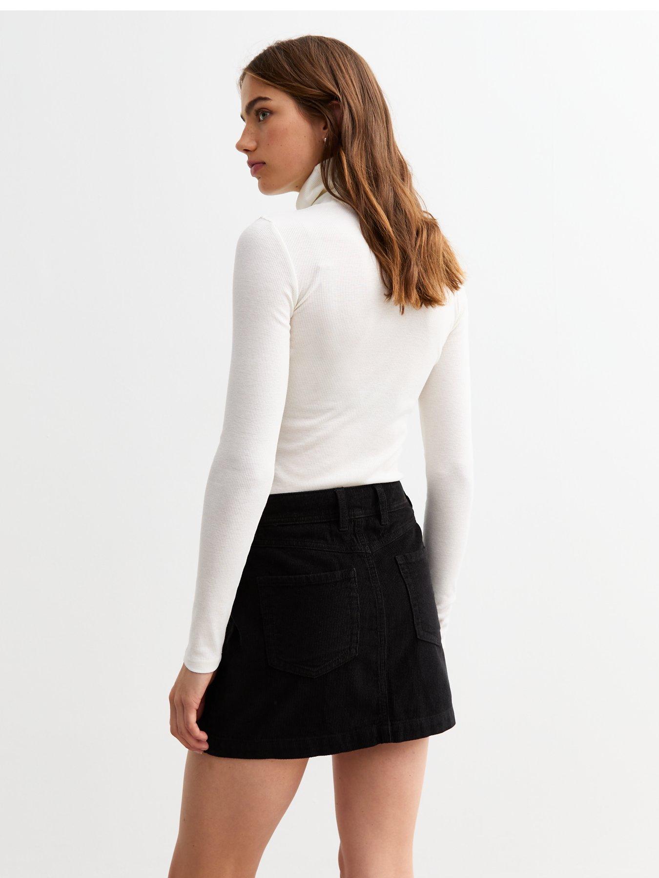 new-look-button-front-corduroy-skirt-blackstillFront