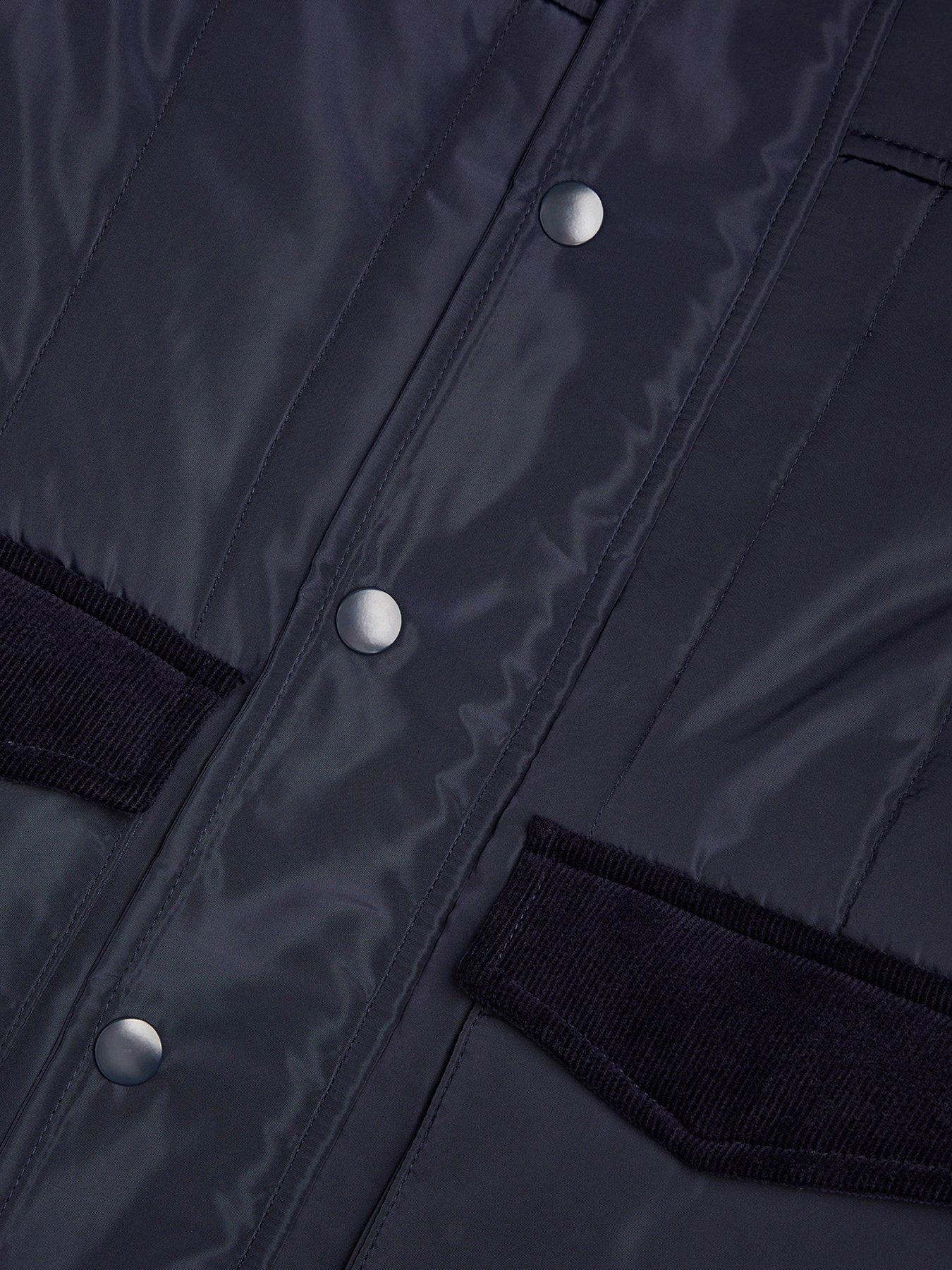 Image 3 of 3 of Monsoon Boys Corduroy Collar Quilted Jacket - Navy