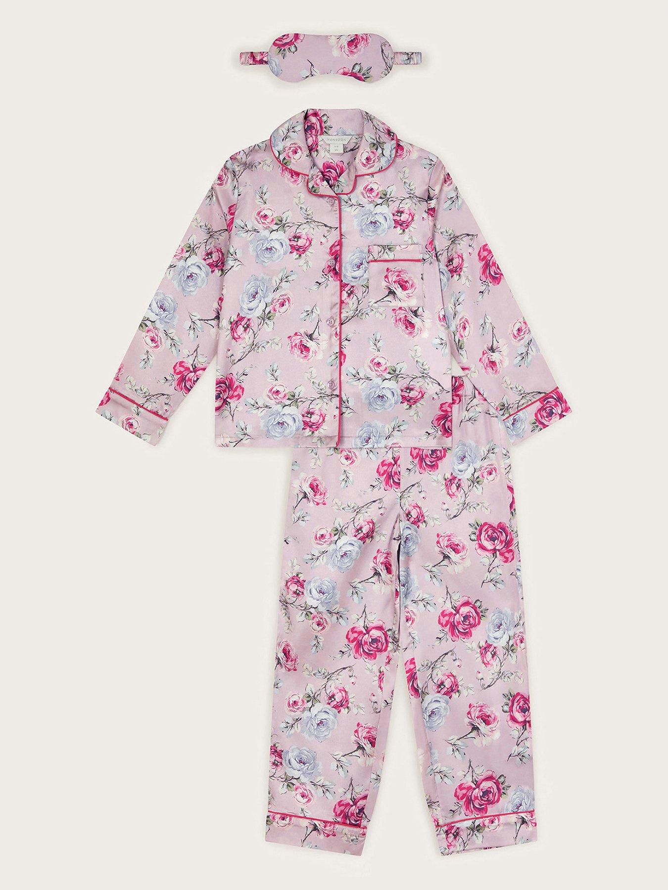 monsoon-girls-satin-rose-print-pyjama-set-pink