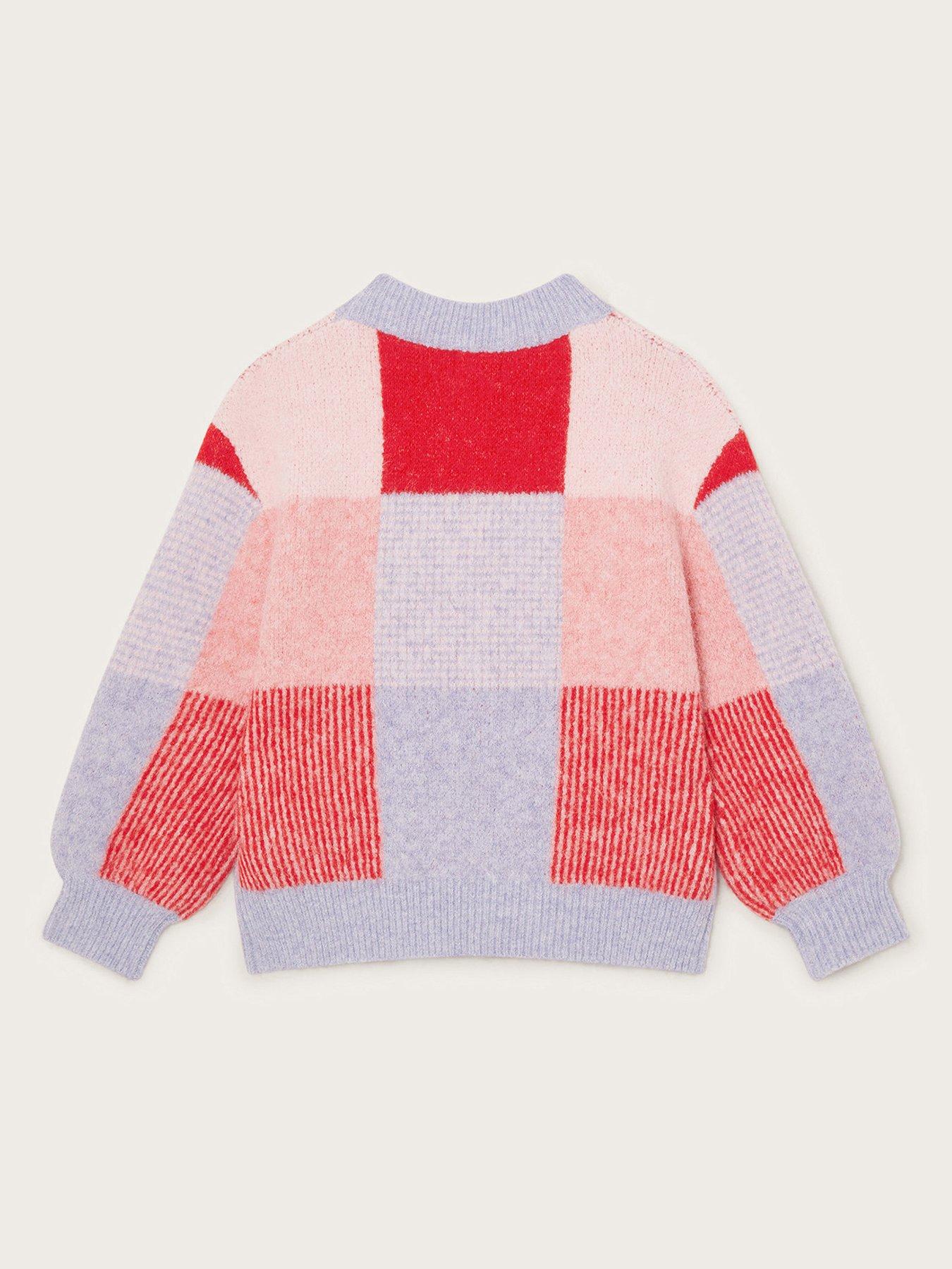 monsoon-girls-check-print-brushed-jumper-redback