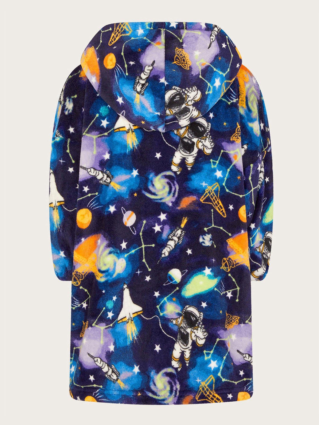 monsoon-kids-unisex-fleece-space-print-blanket-hoodie-blueback