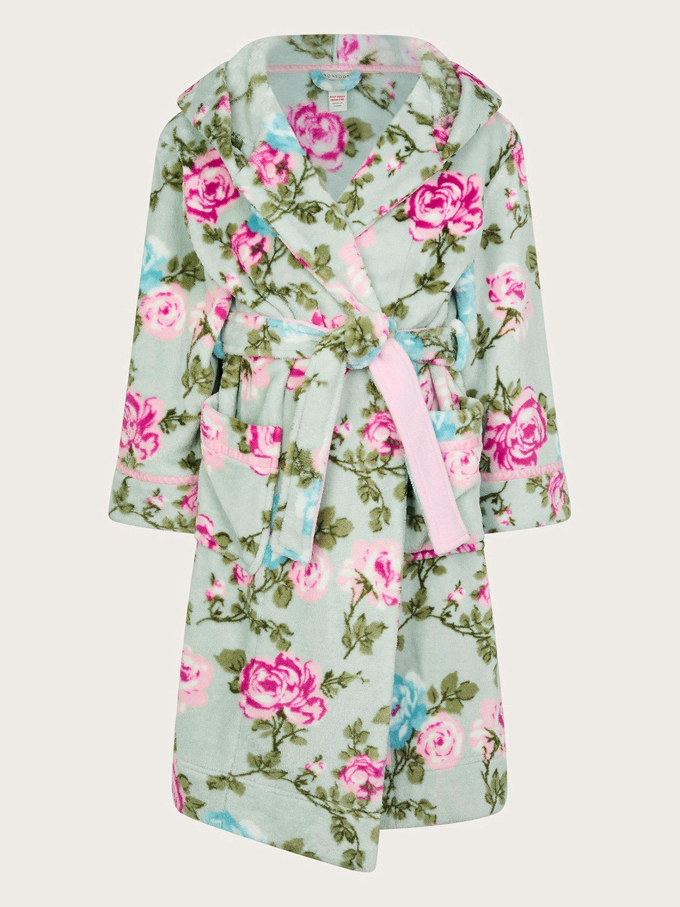 monsoon-girls-fleece-floral-print-dressing-gown-pink