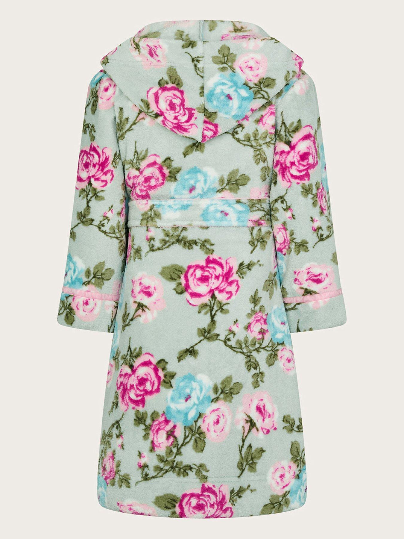 monsoon-girls-fleece-floral-print-dressing-gown-pinkback