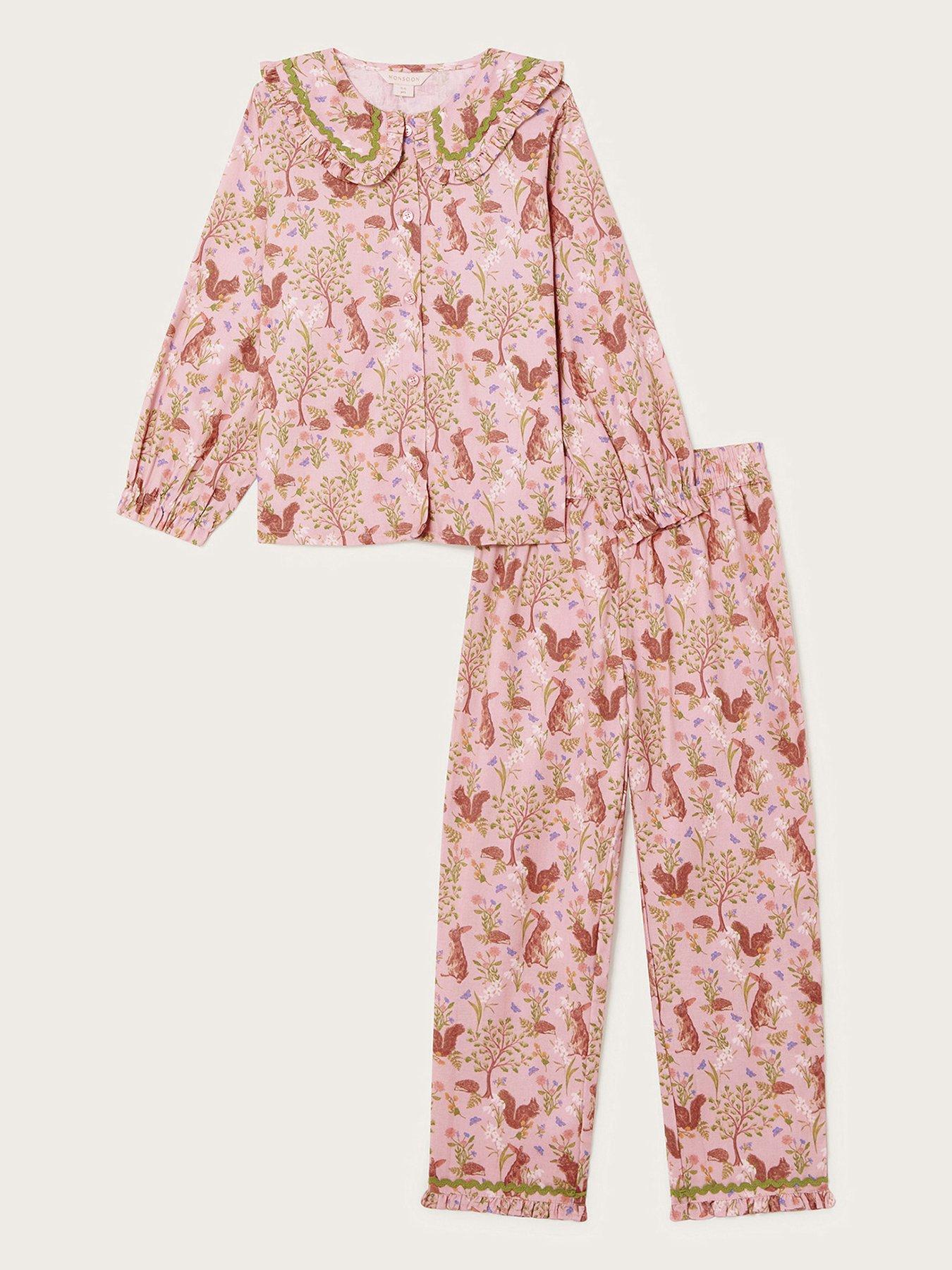 monsoon-girls-woodland-pyjama-set-pink