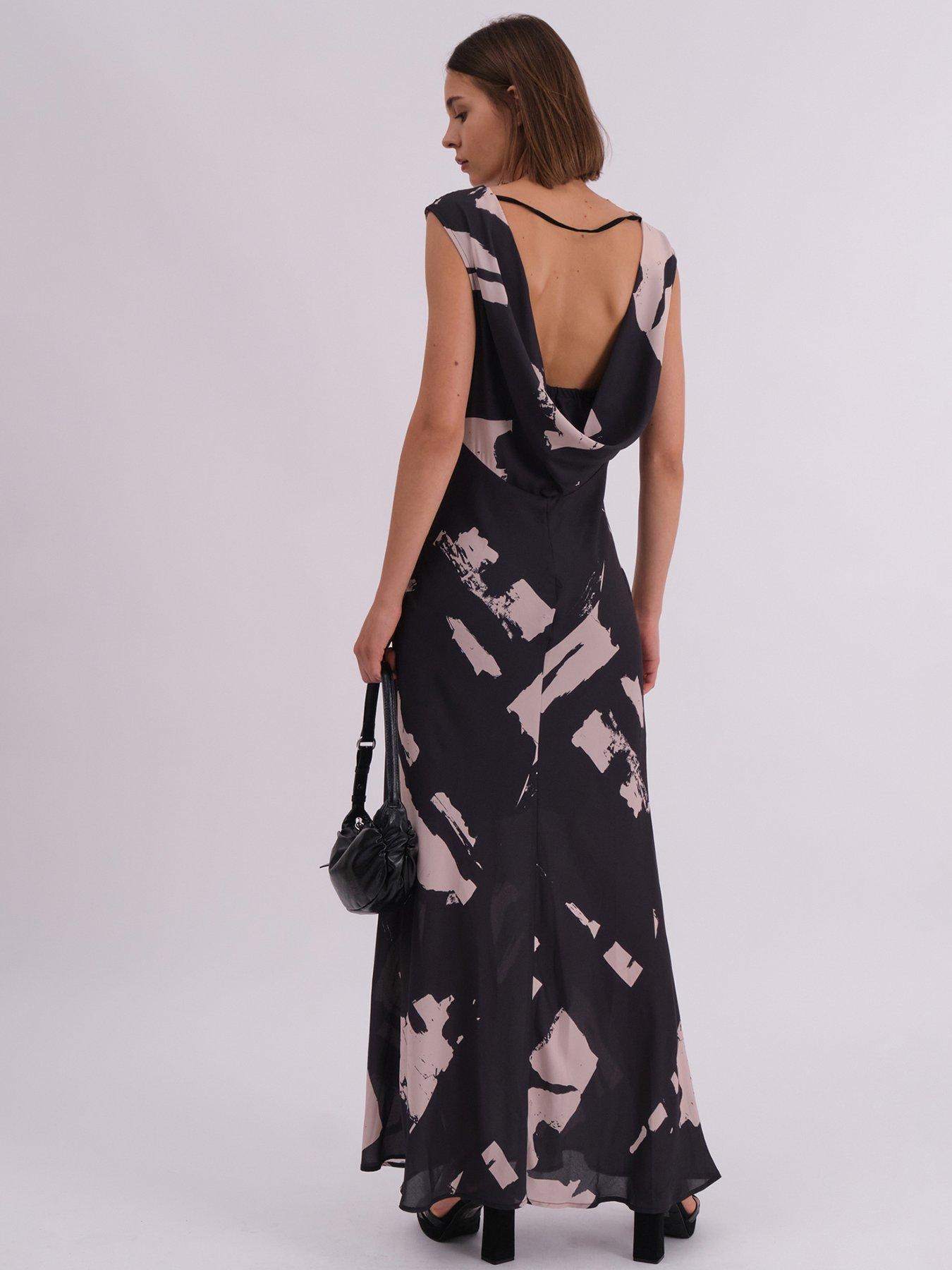 religion-dawn-maxi-column-dress-with-draped-back-detail-in-hand-painted-print-blackstillFront