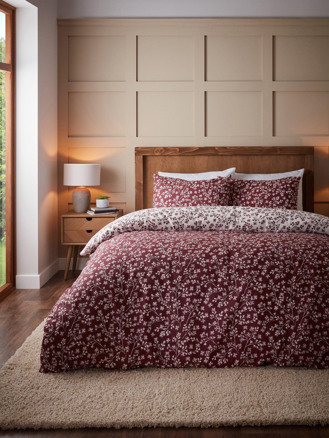 catherine-lansfield-brushed-100-cotton-grace-floral-leaf-duvet-set