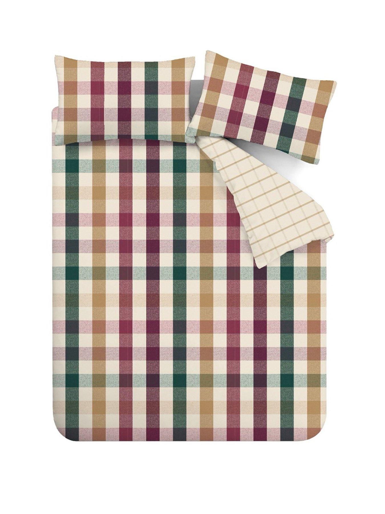 catherine-lansfield-autumn-check-duvet-set--single-plumstillFront