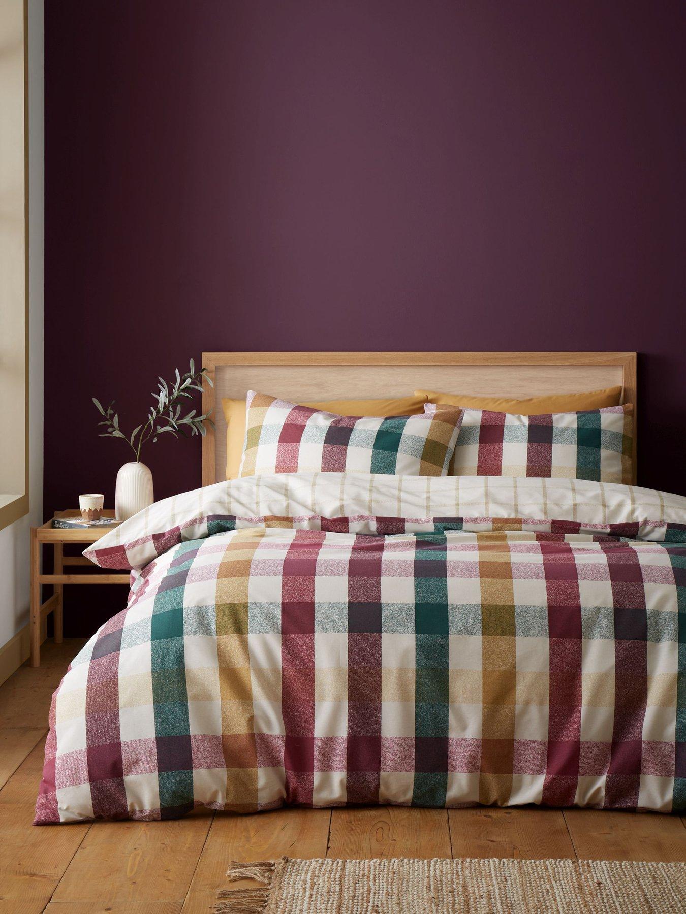 catherine-lansfield-autumn-check-duvet-set--single-plumback
