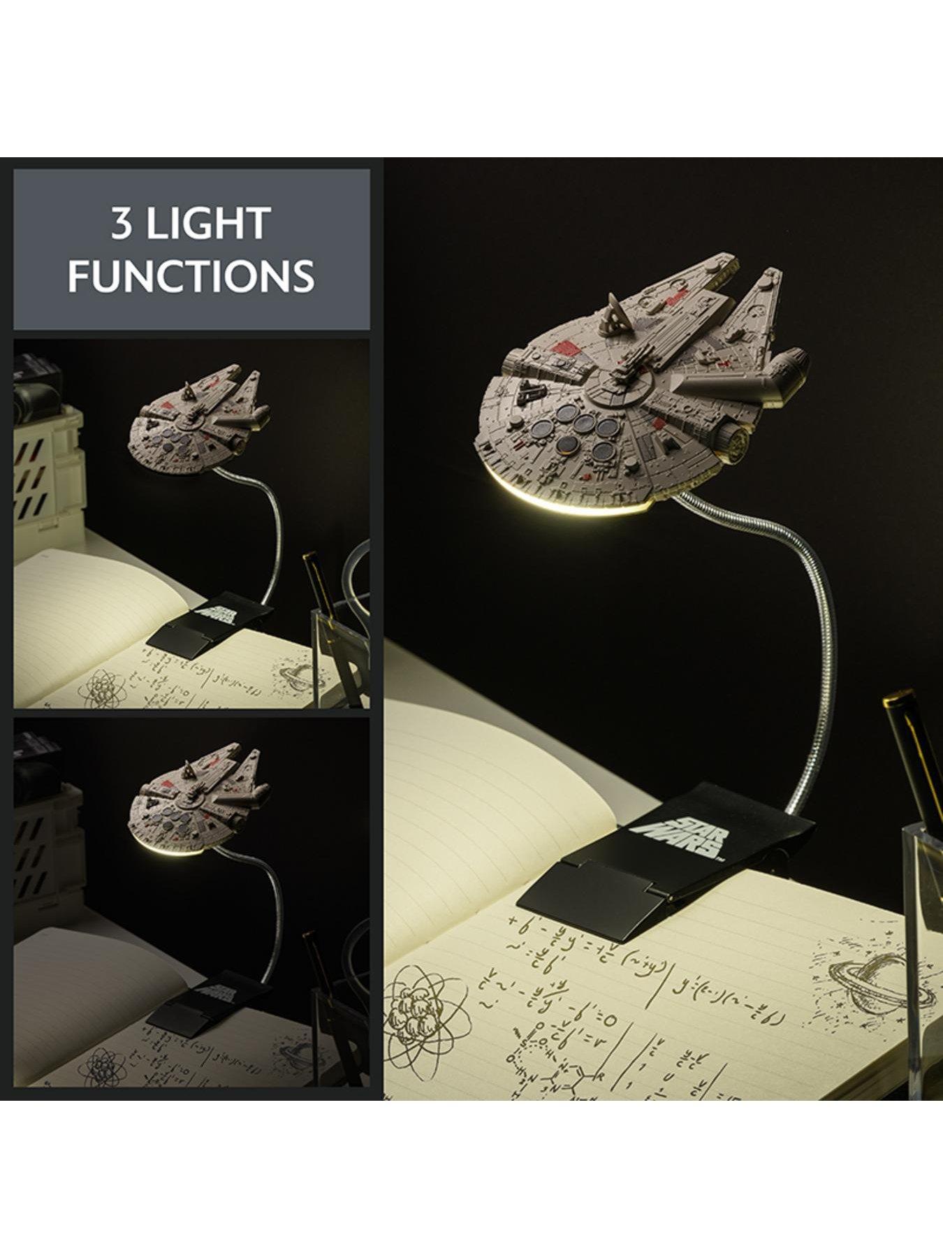 millenium-falcon-clip-book-light-officially-licensed-disney-reading-light-flexible-cable-with-iconic-hans-solo-spaceship-3-light-modesback