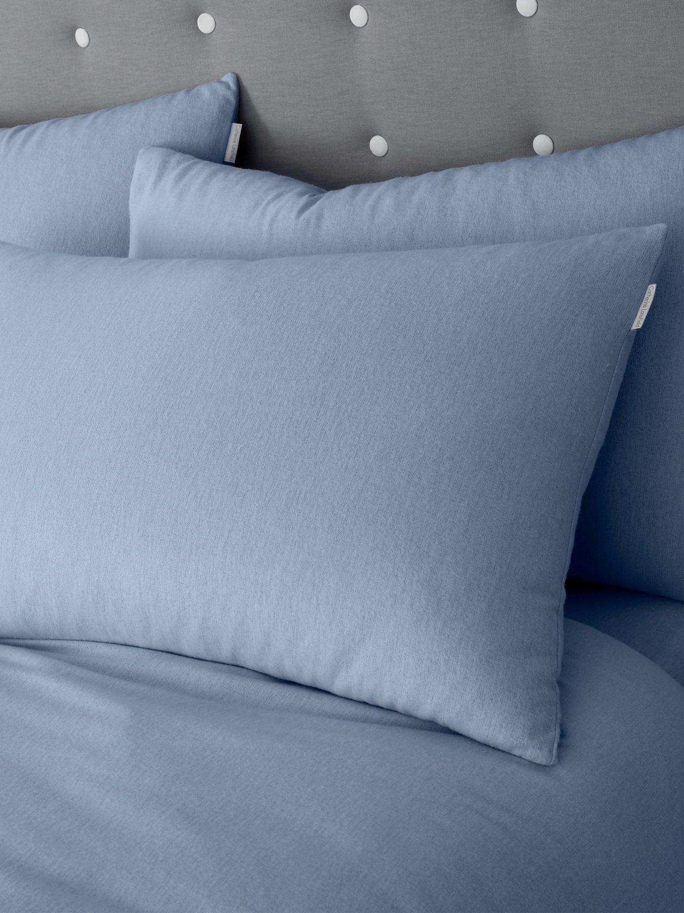 Catherine Lansfield Brushed 100% Cotton Standard Pillow Case Pair in Blue