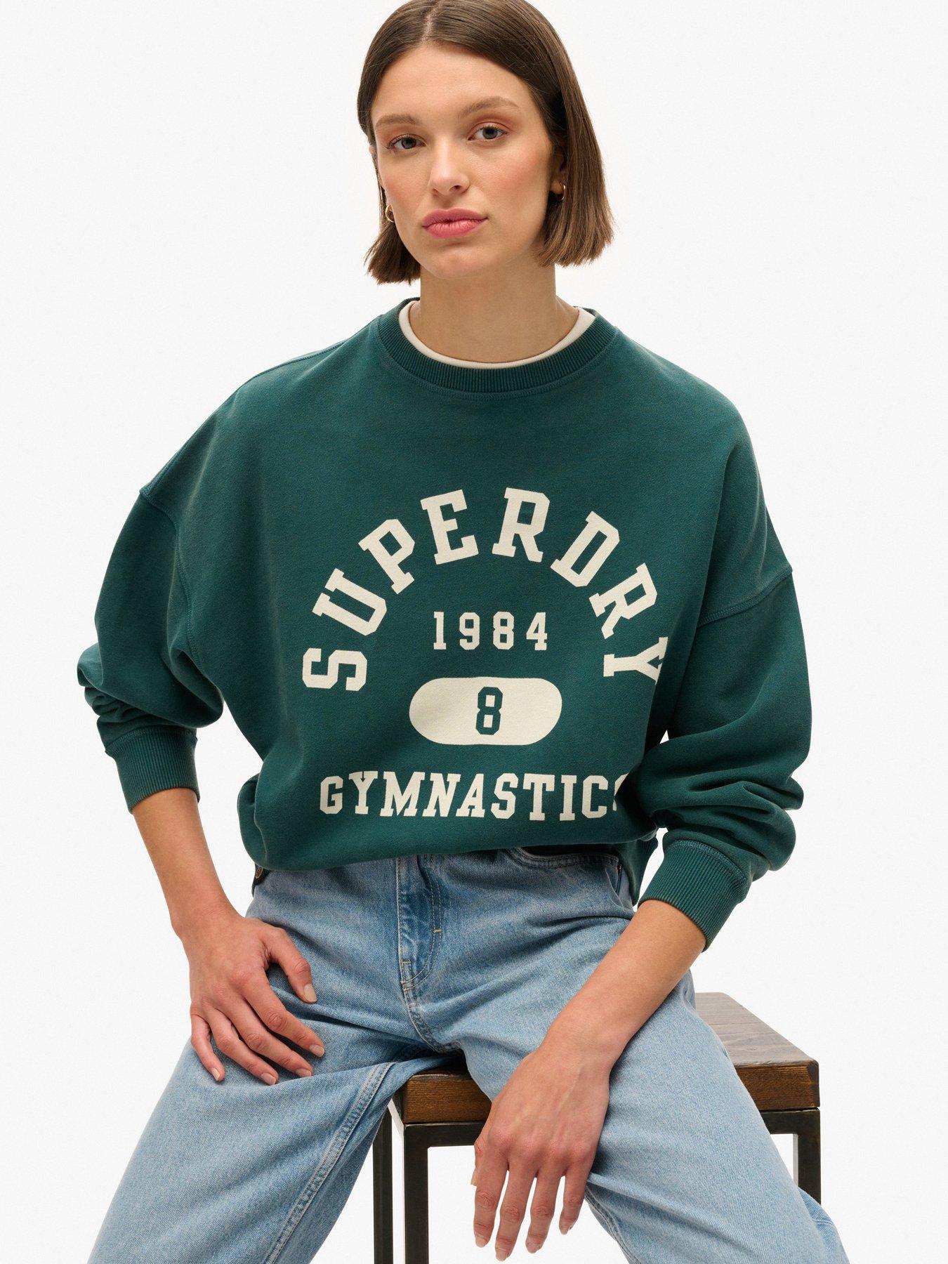 superdry-athletic-essentials-oversized-printed-sweatshirt-green