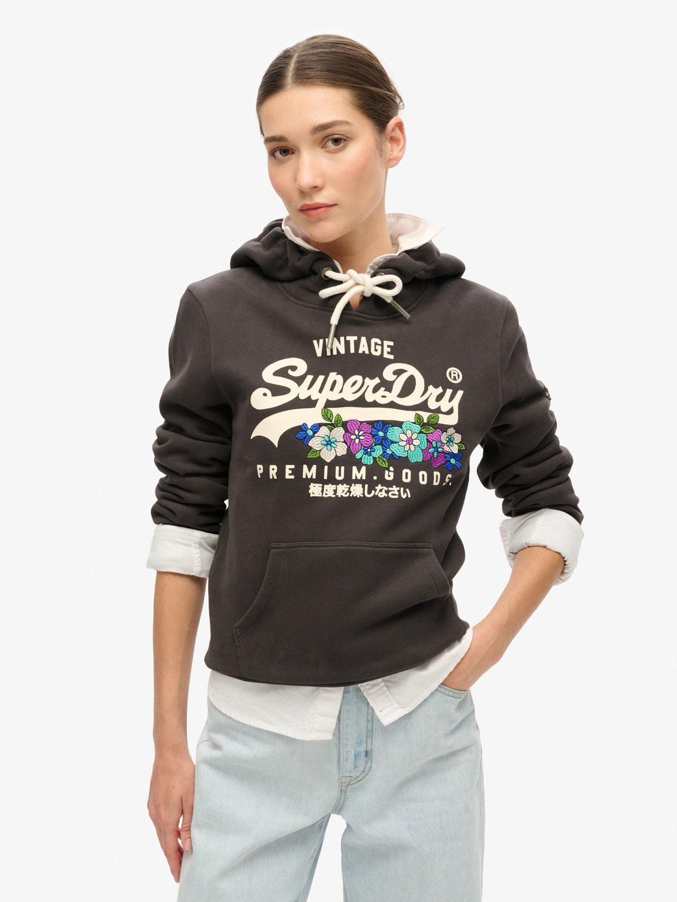 superdry-vintage-logo-premium-floral-hoodie-blackfront