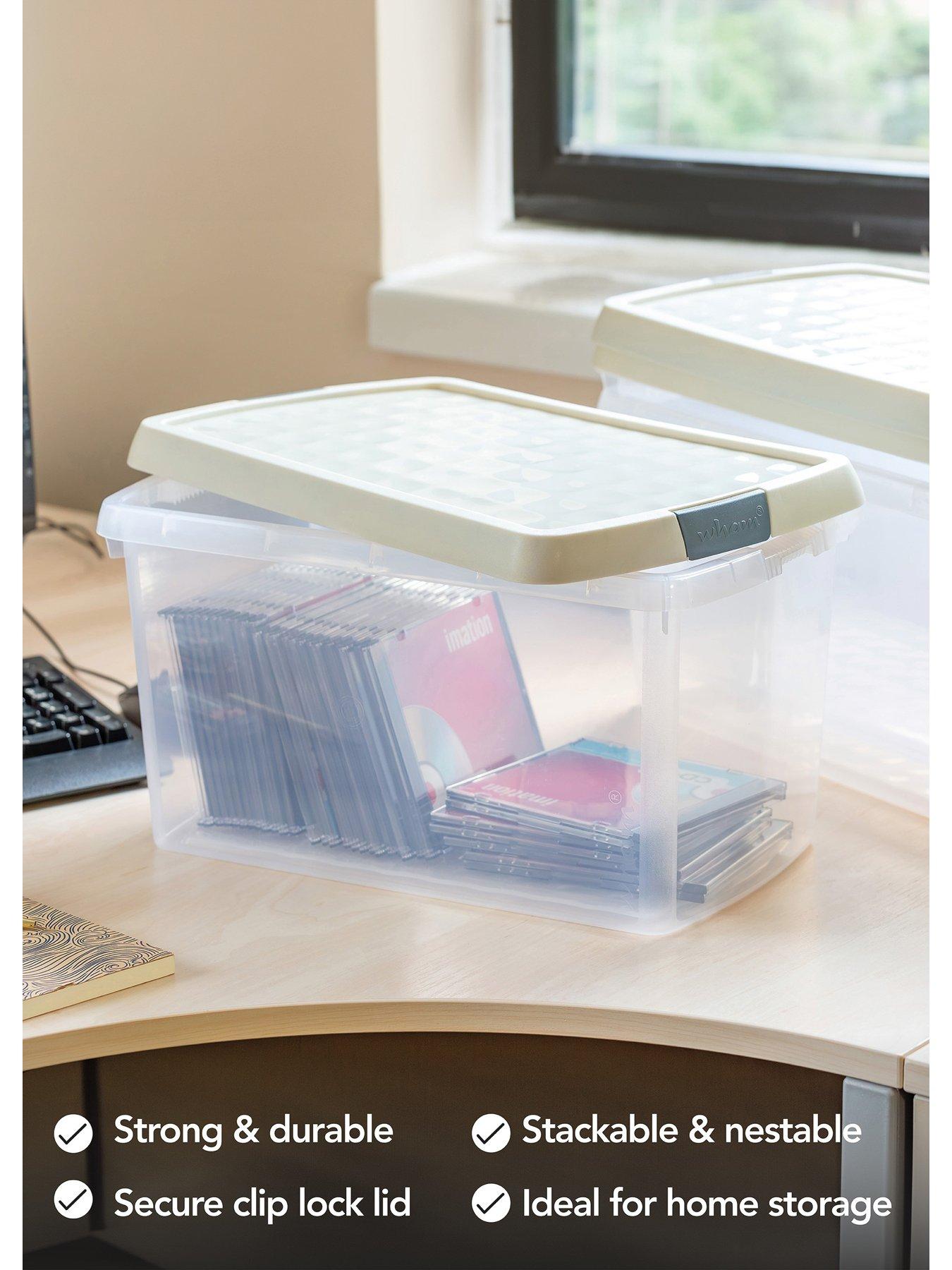 Image 3 of 6 of Wham Wham Set of 2 14L Clip Top Rectangular Box &amp; Lid