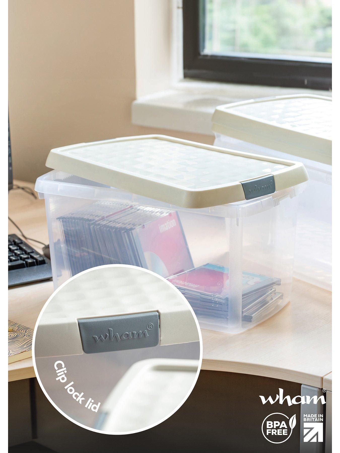 Image 5 of 6 of Wham Wham Set of 2 14L Clip Top Rectangular Box &amp; Lid