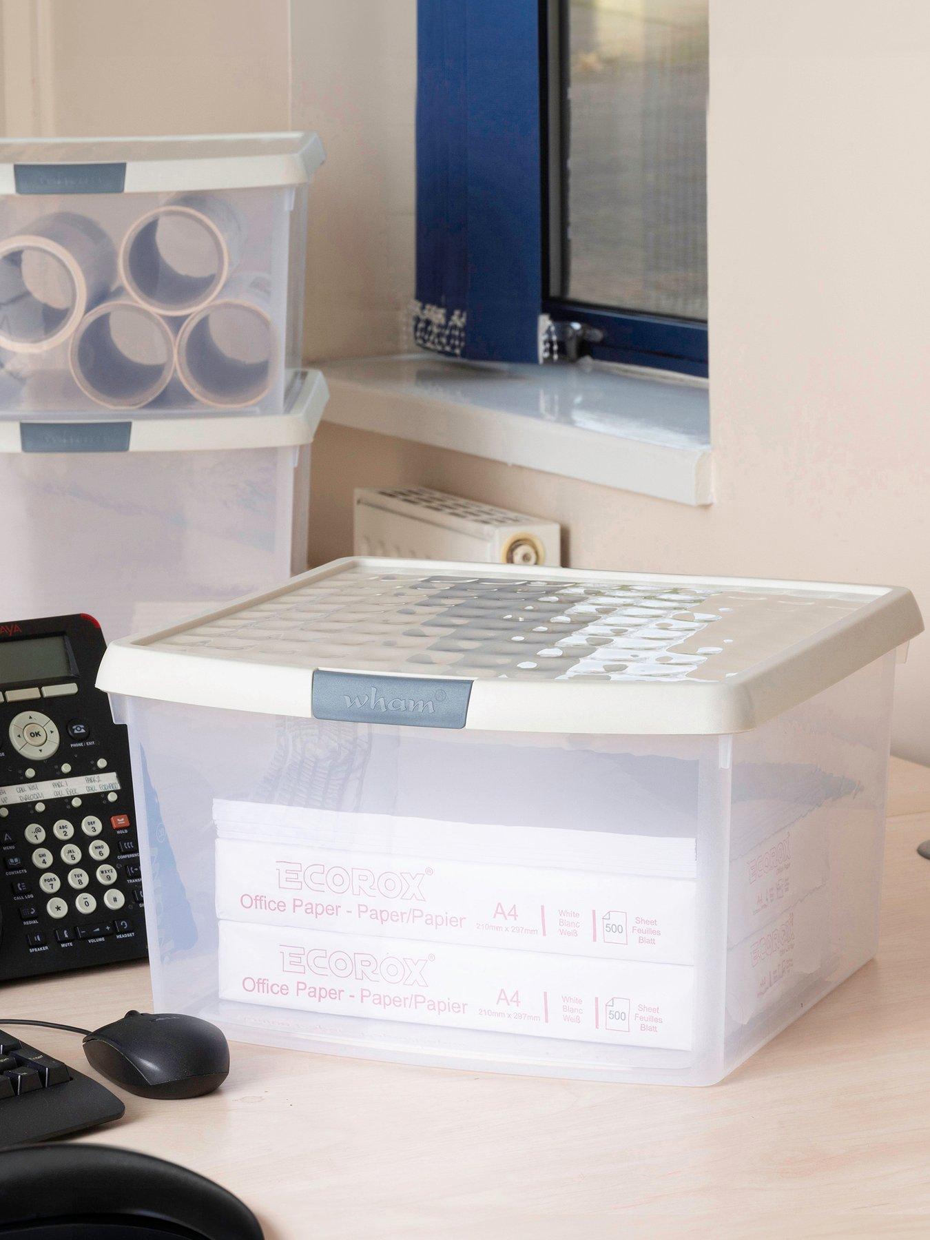 Image 1 of 6 of Wham Wham Set of 3 25.5L Clip Top Square Box &amp; Lid