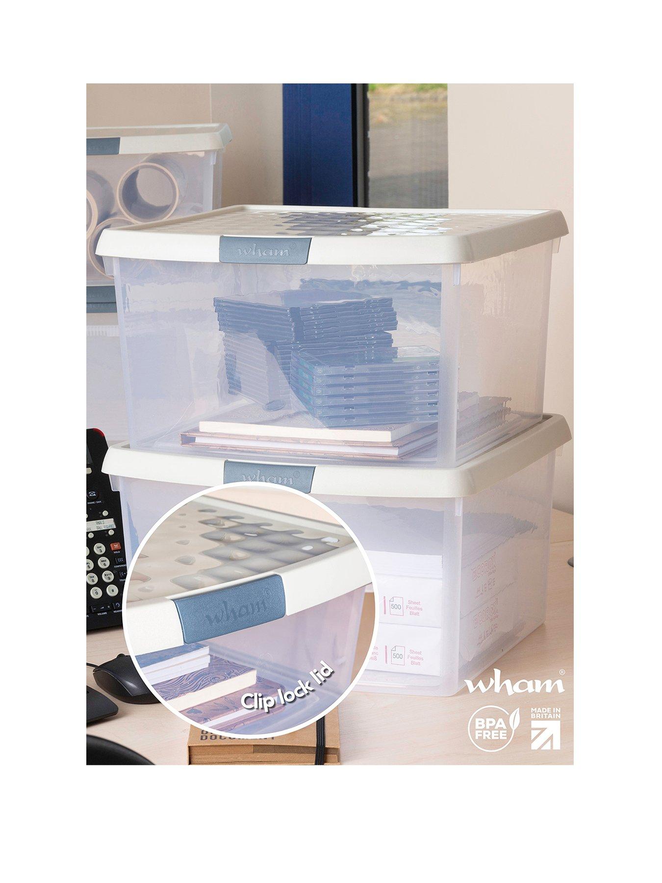Image 2 of 6 of Wham Wham Set of 3 25.5L Clip Top Square Box &amp; Lid