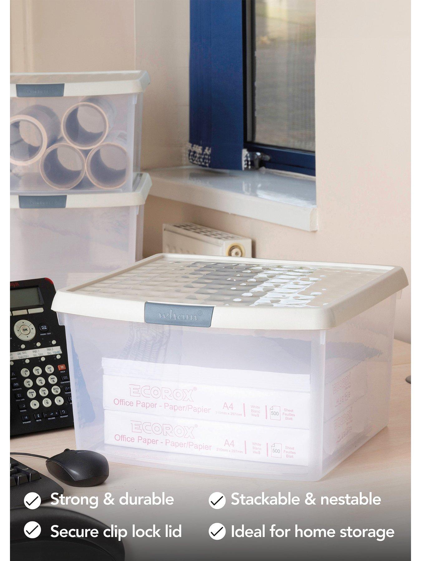 Image 3 of 6 of Wham Wham Set of 3 25.5L Clip Top Square Box &amp; Lid