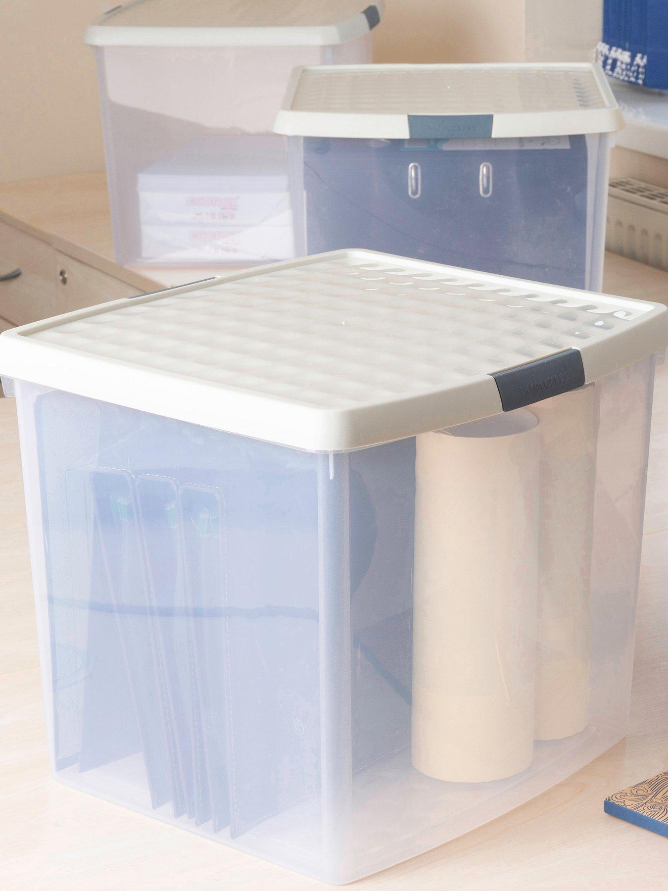 Image of Wham Wham Set of 3 37L Clip Top Square Box  &  Lid