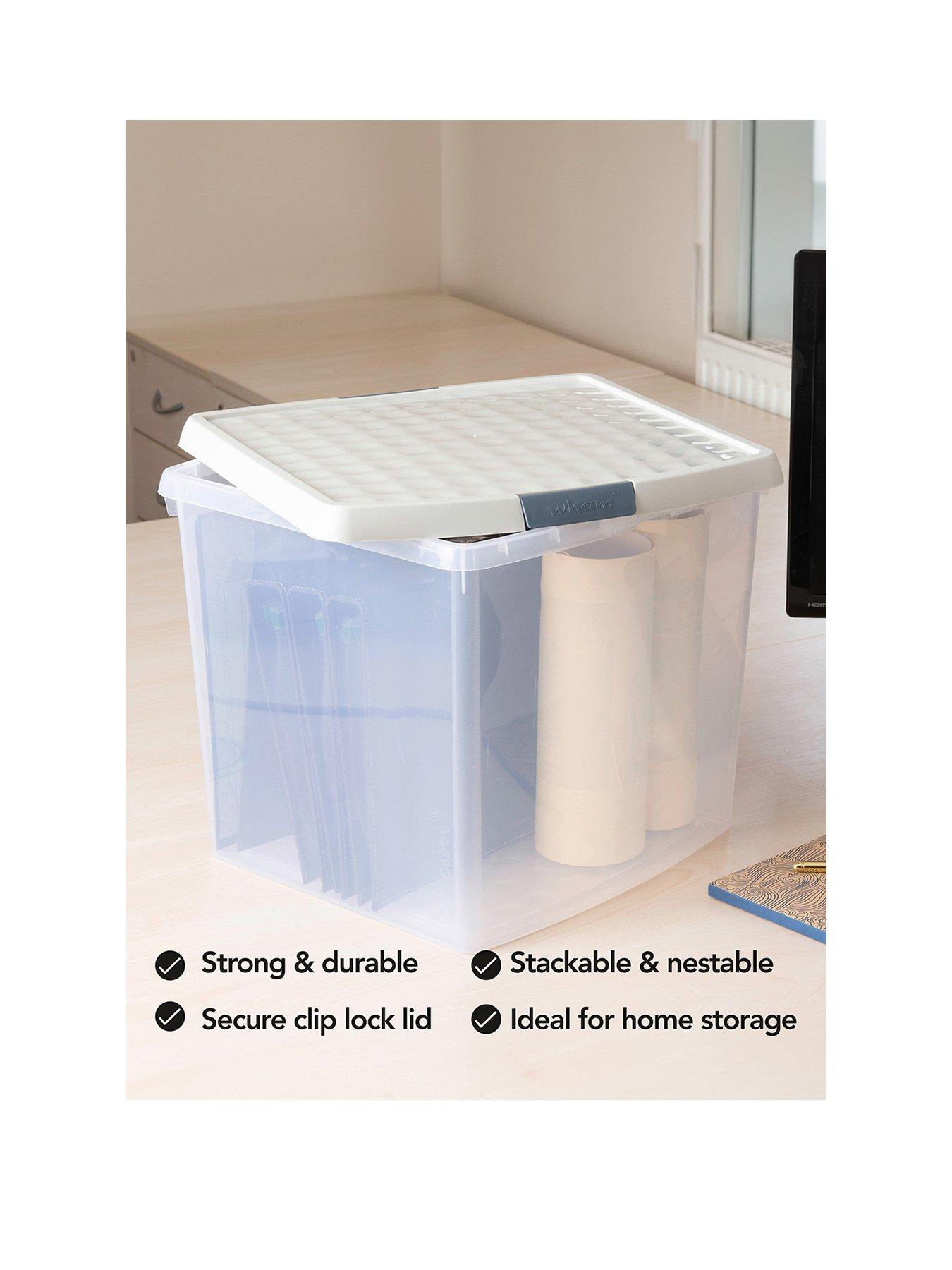 Image 2 of 6 of Wham Wham Set of 3 37L Clip Top Square Box &amp; Lid