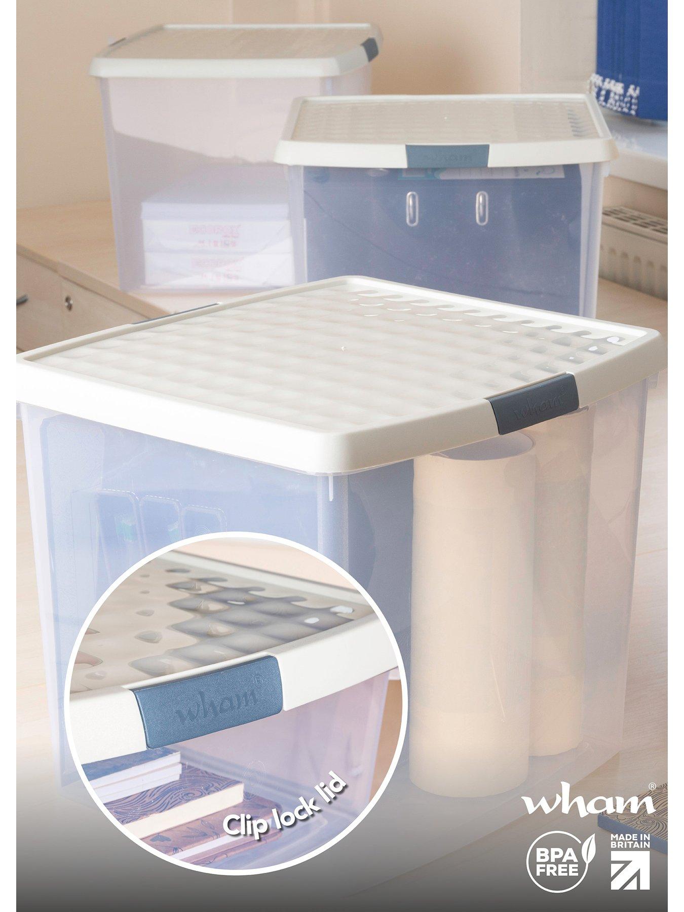 Image 3 of 6 of Wham Wham Set of 3 37L Clip Top Square Box &amp; Lid