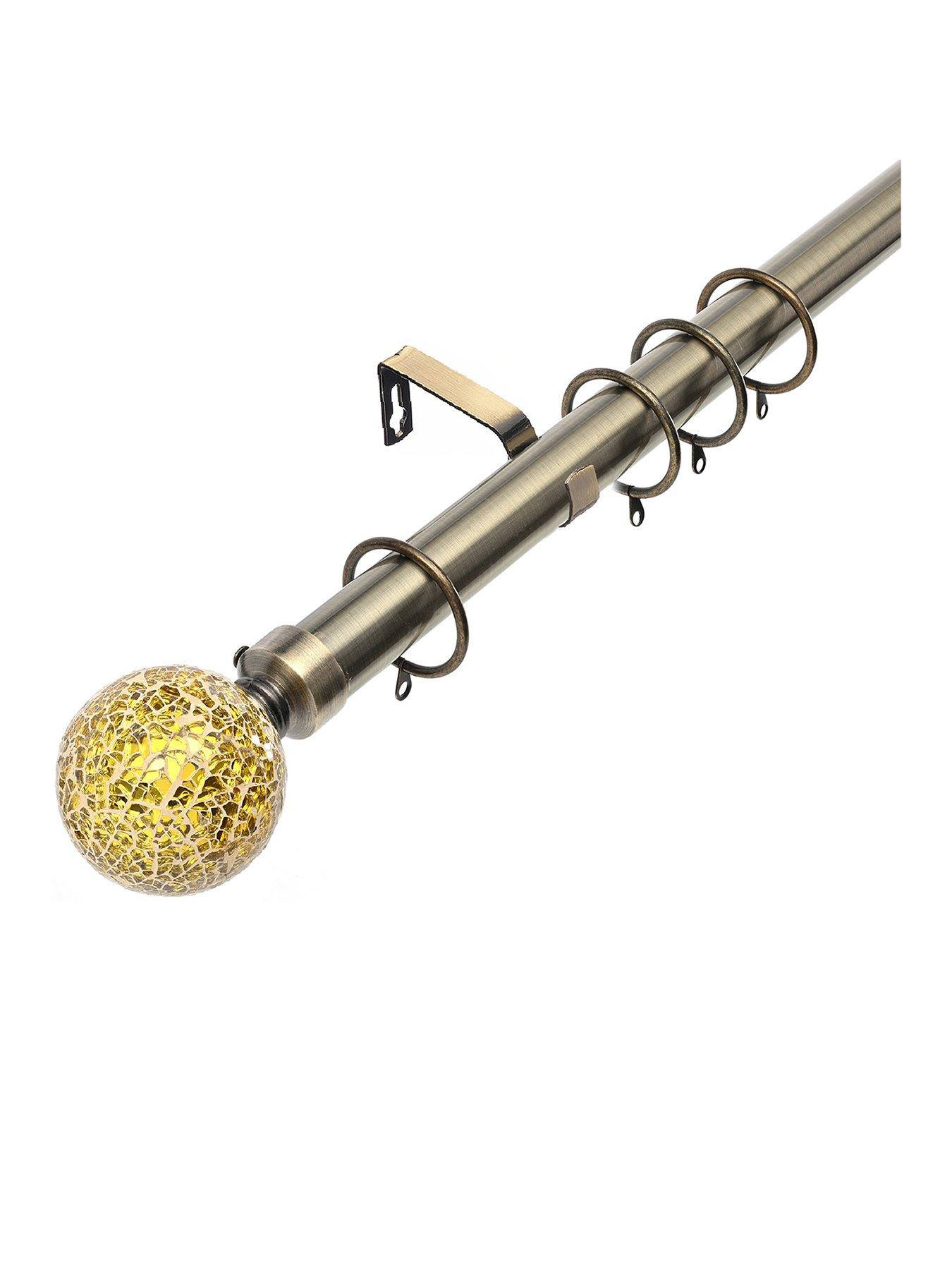 undefined Crackle Glass Finial 28 mm Extendable Curtain Pole