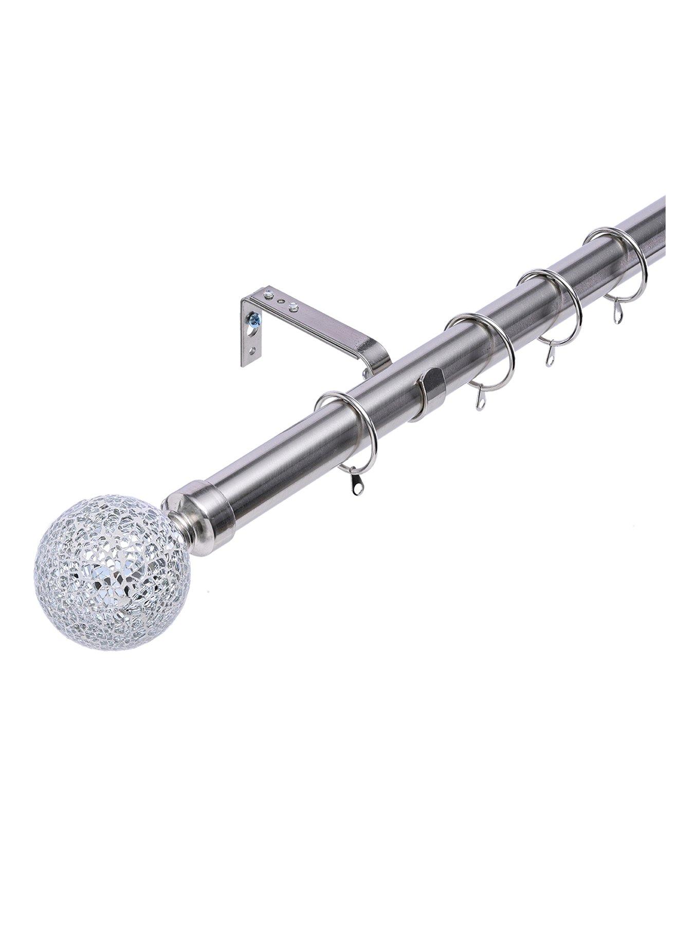 Very Home Crackle Glass Finial 28 mm Extendable Curtain Pole