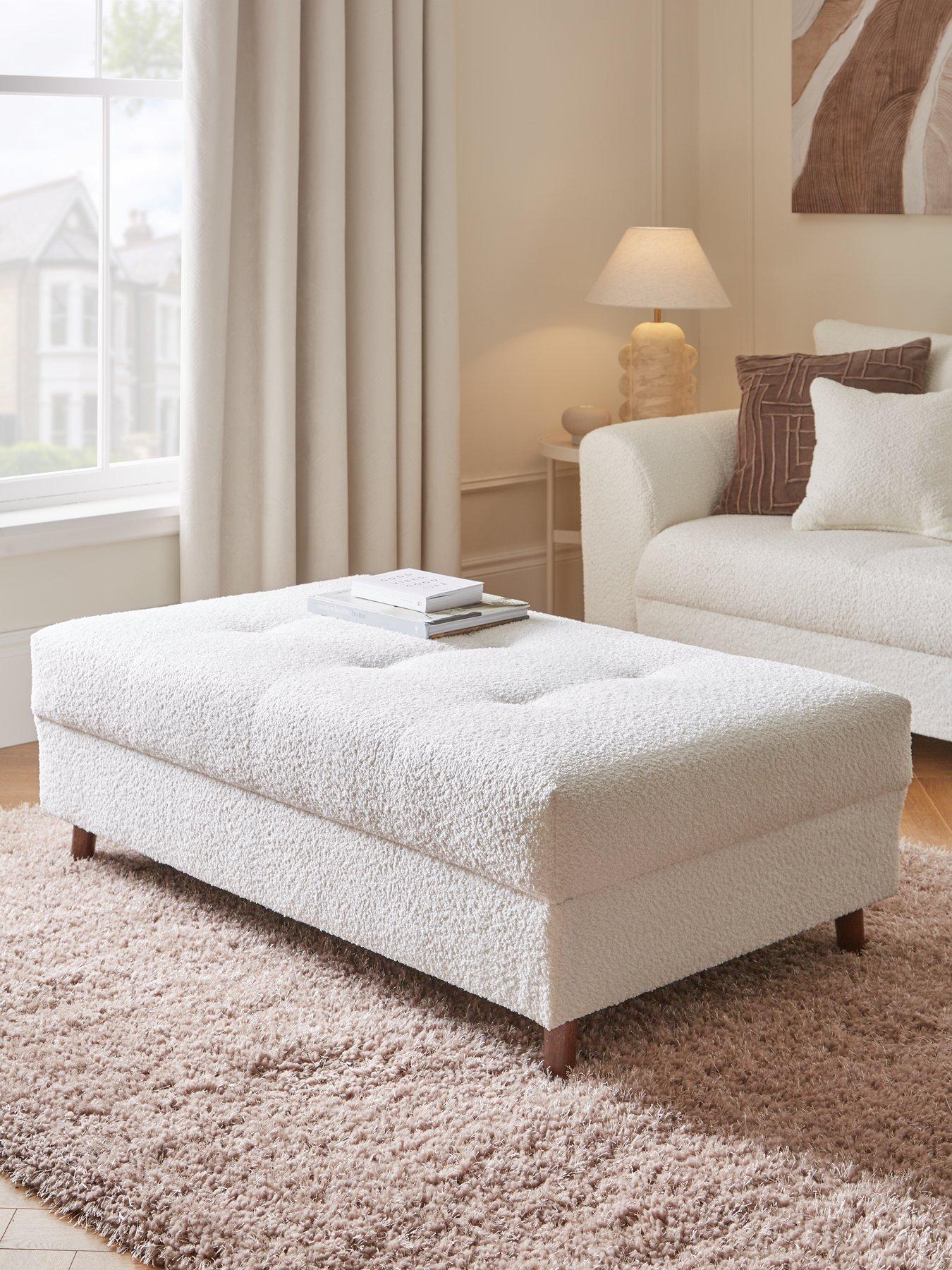 Image 1 of 7 of The Very Collection Rune Fabric Footstool&nbsp;-&nbsp;FSC&reg; Certified
